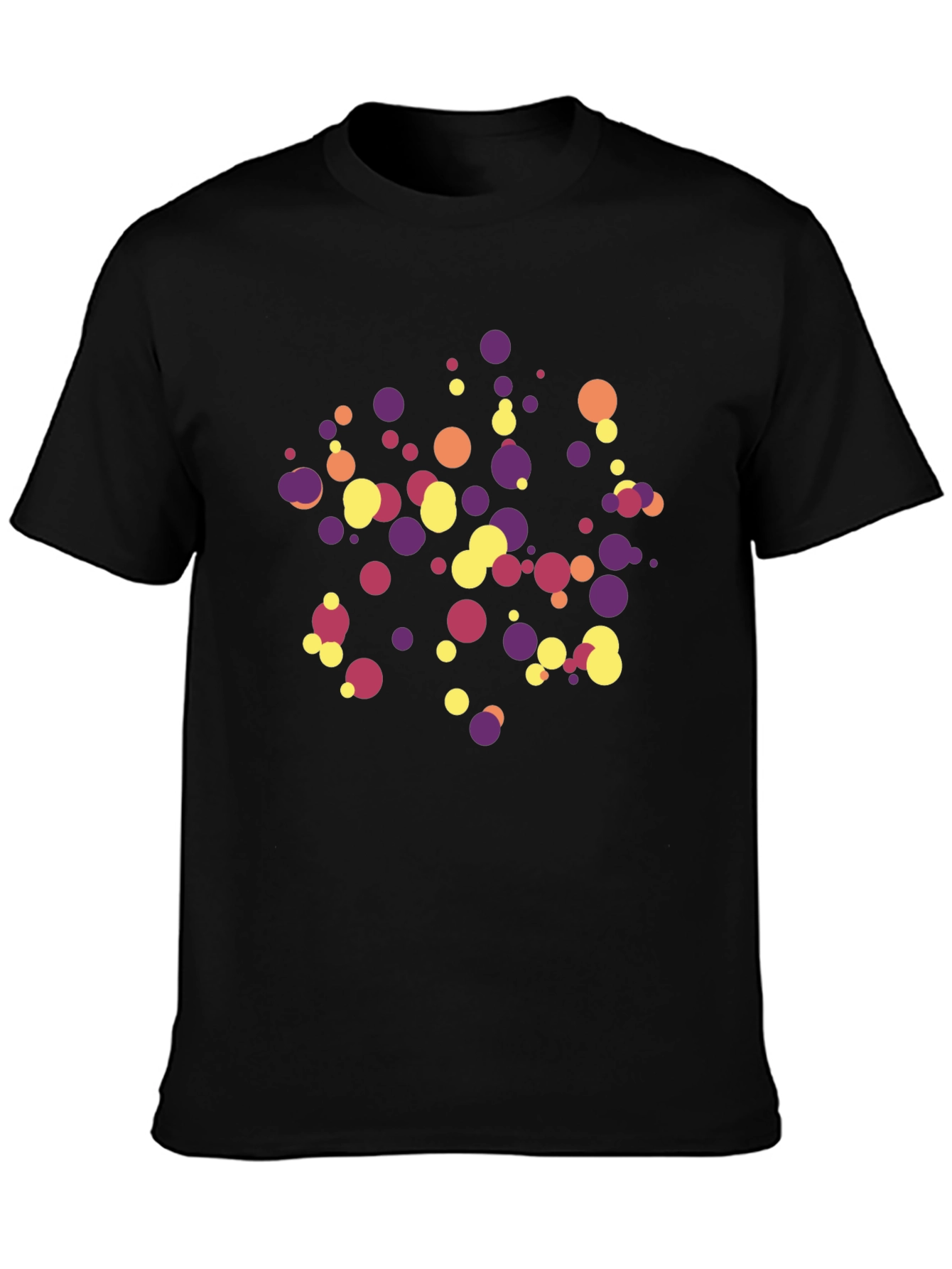 Fun Polka Dot Pattern Black T-Shirt