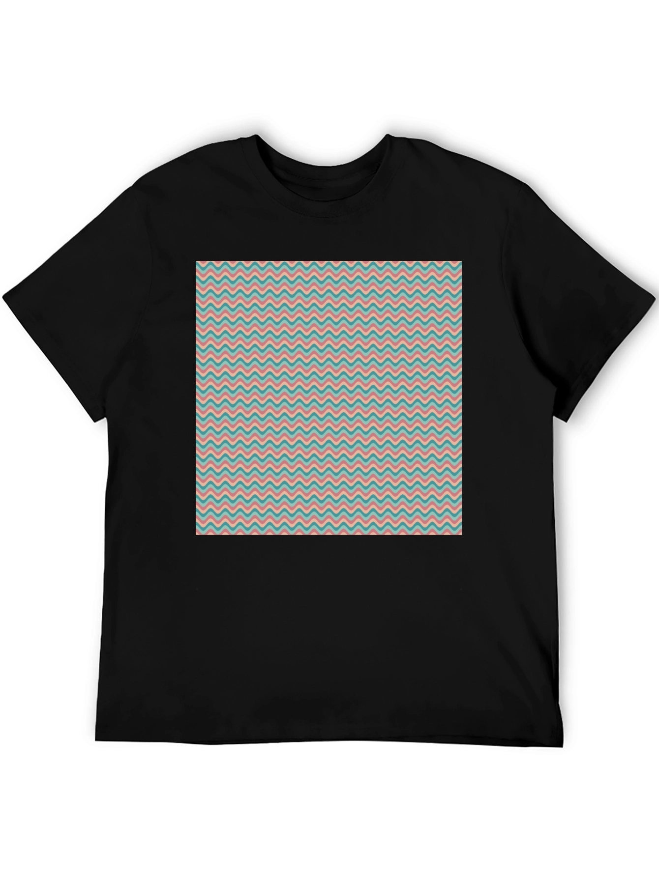 Retro Wave Pattern Tee - Black