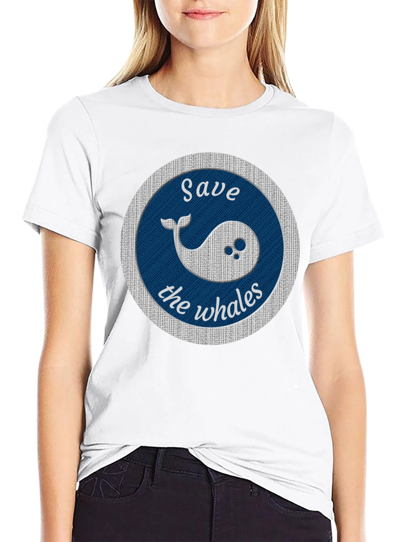 Save the Whales Graphic Tee - Black