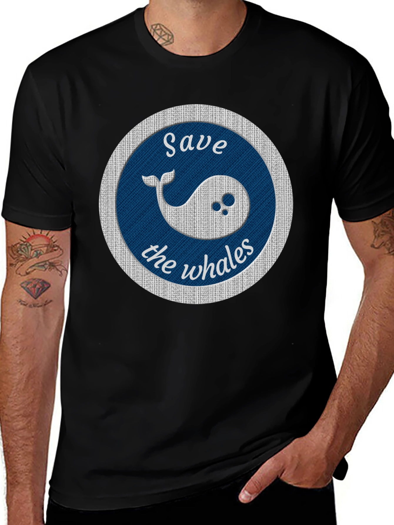 Save the Whales Graphic Tee - Black