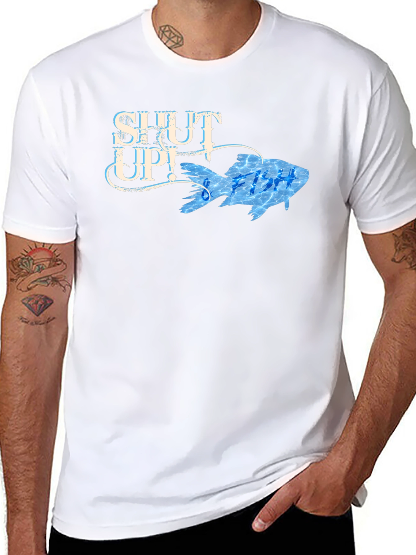 Shut Up! Funny Fish Graphic T-Shirt