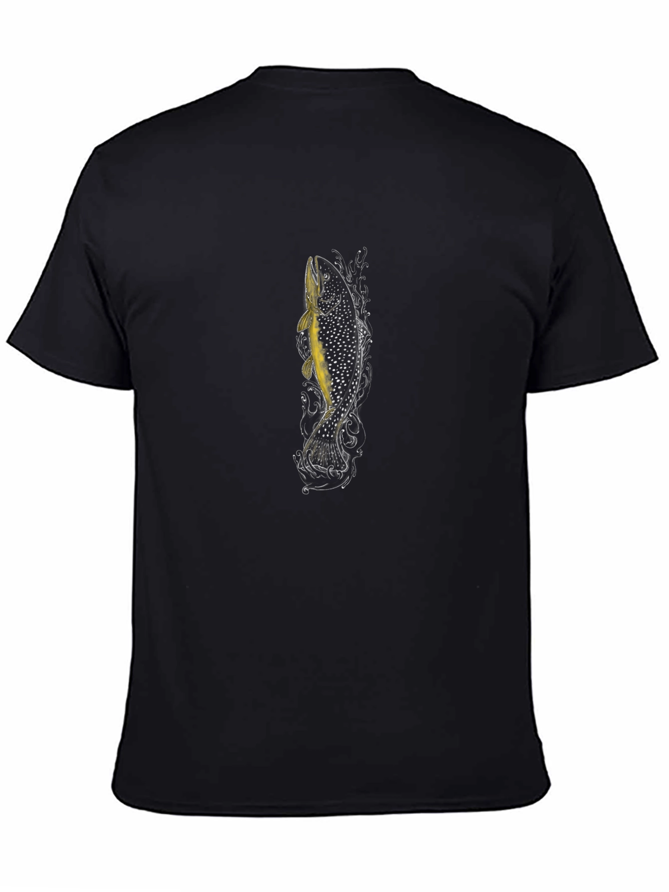 Mens Black Fish Graphic T-Shirt