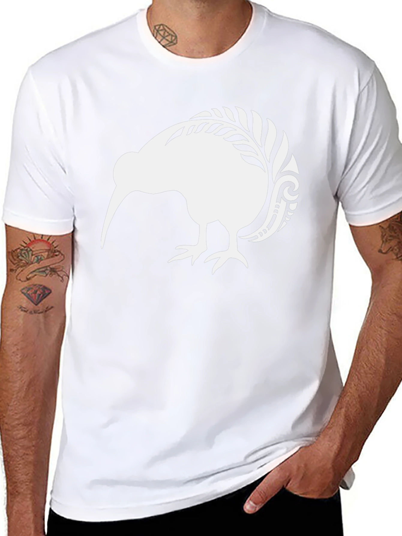 Kiwi Bird Graphic Tee - Black Cotton T-Shirt