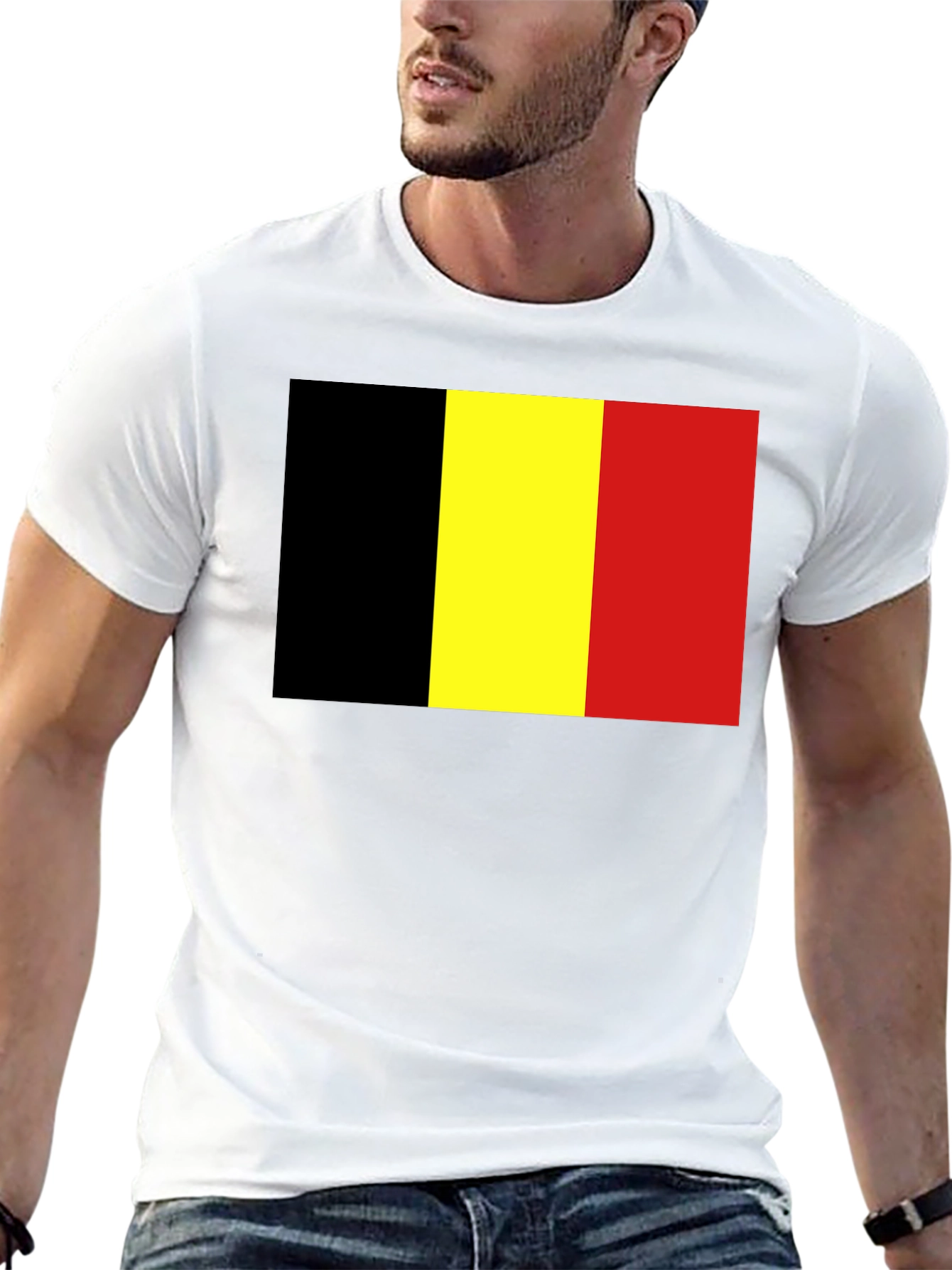 Belgium Flag Graphic T-Shirt - Black