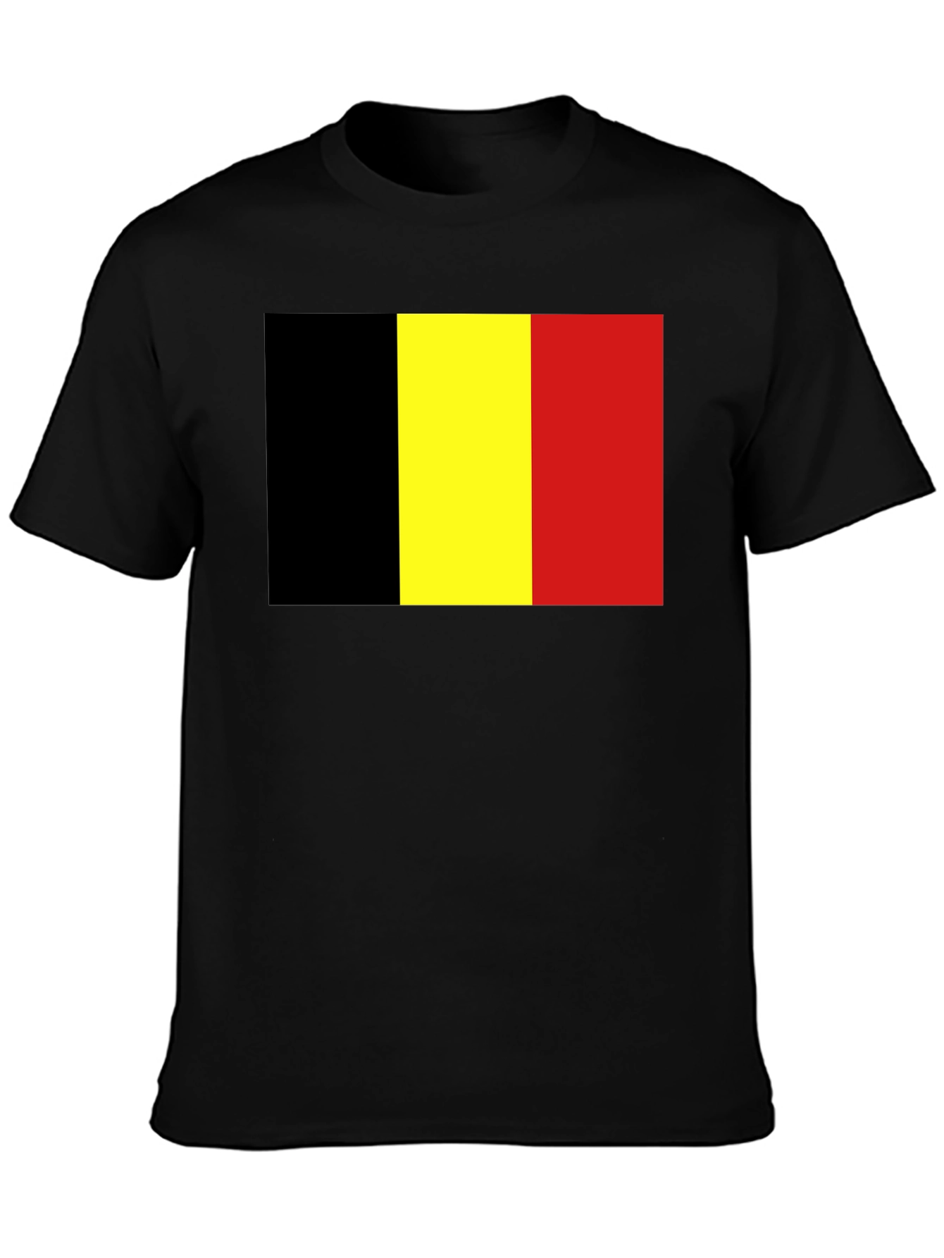 Belgium Flag Graphic T-Shirt - Black