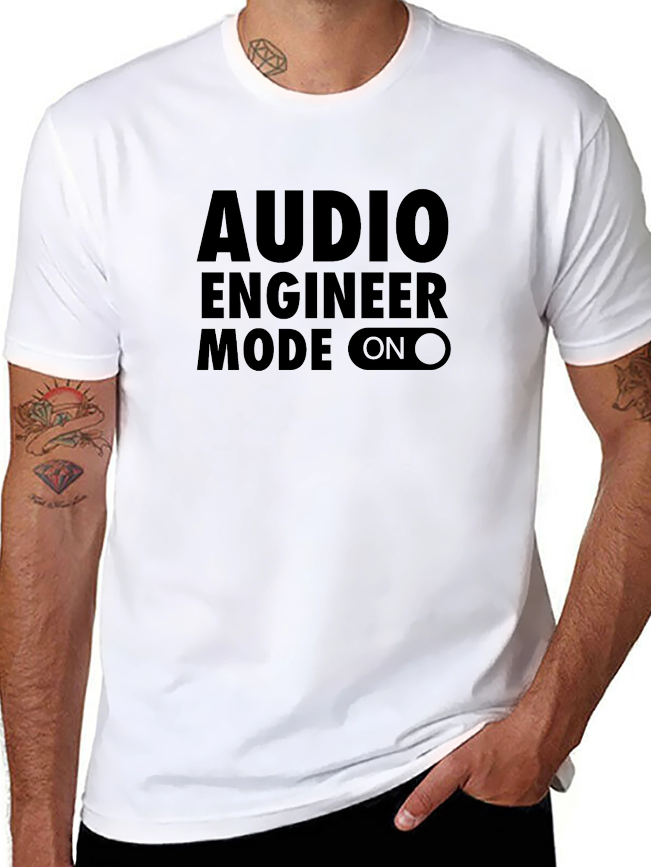 Audio Engineer Mode On T-Shirt - Black