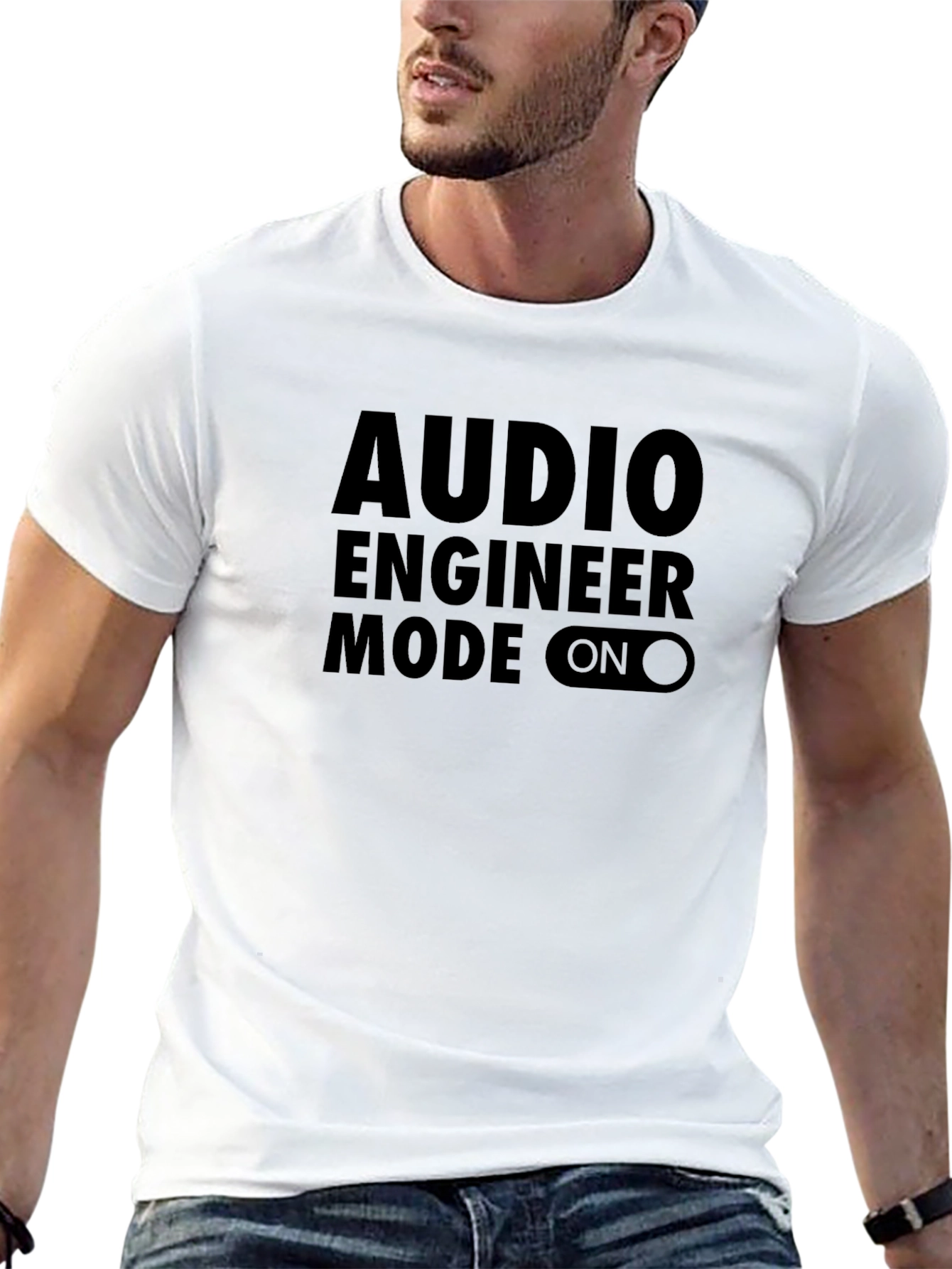 Audio Engineer Mode On T-Shirt - Black