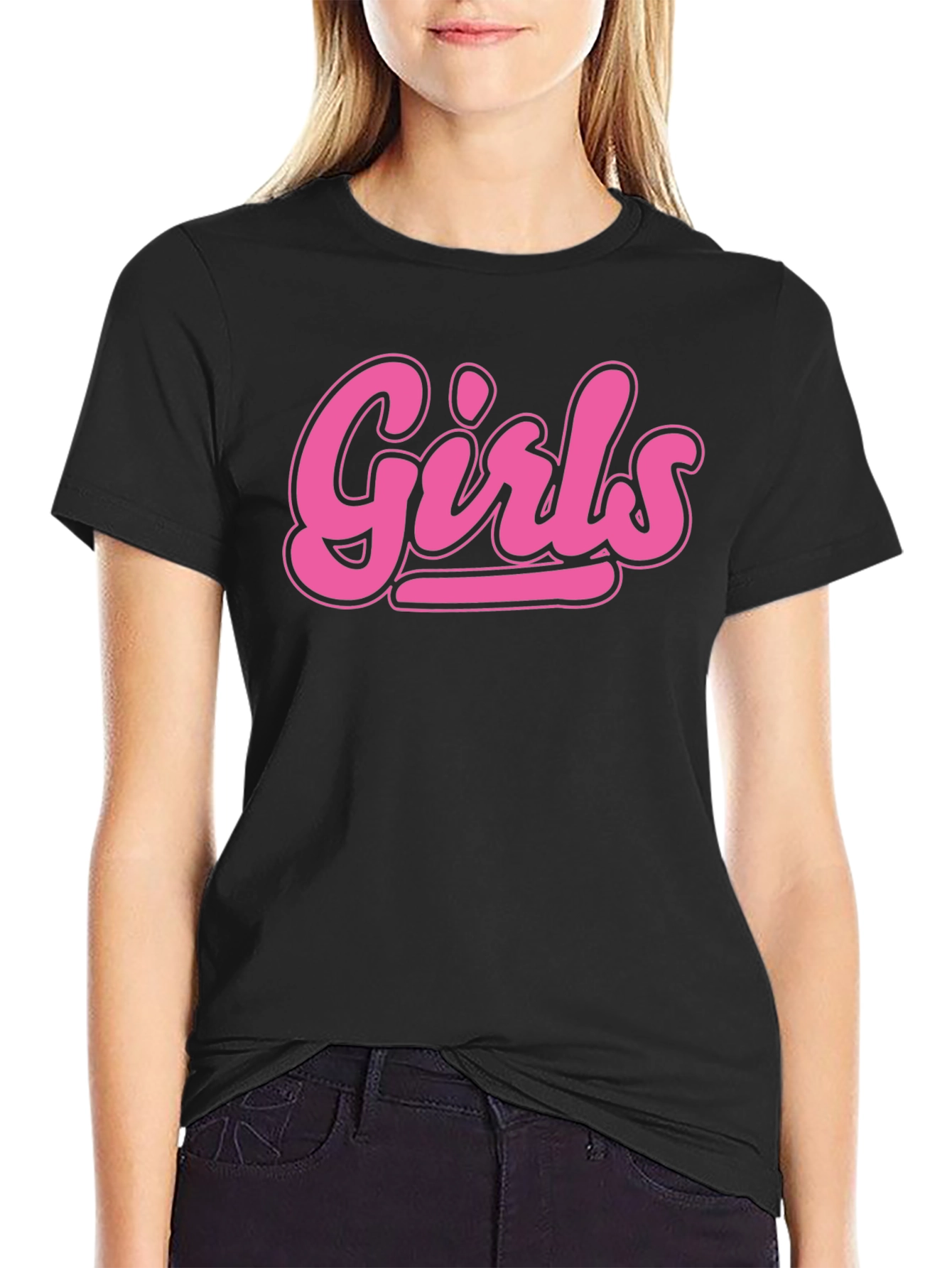 Girls Graphic Tee - Black