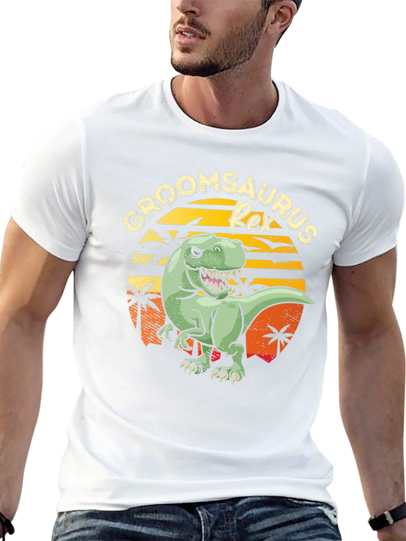 Groomsaurus Rex Funny Groom Wedding Party T-Shirt
