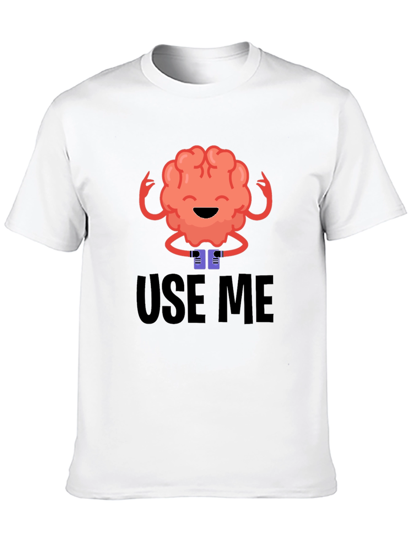 Use Me Brain Graphic Tee - Black Cotton T-Shirt