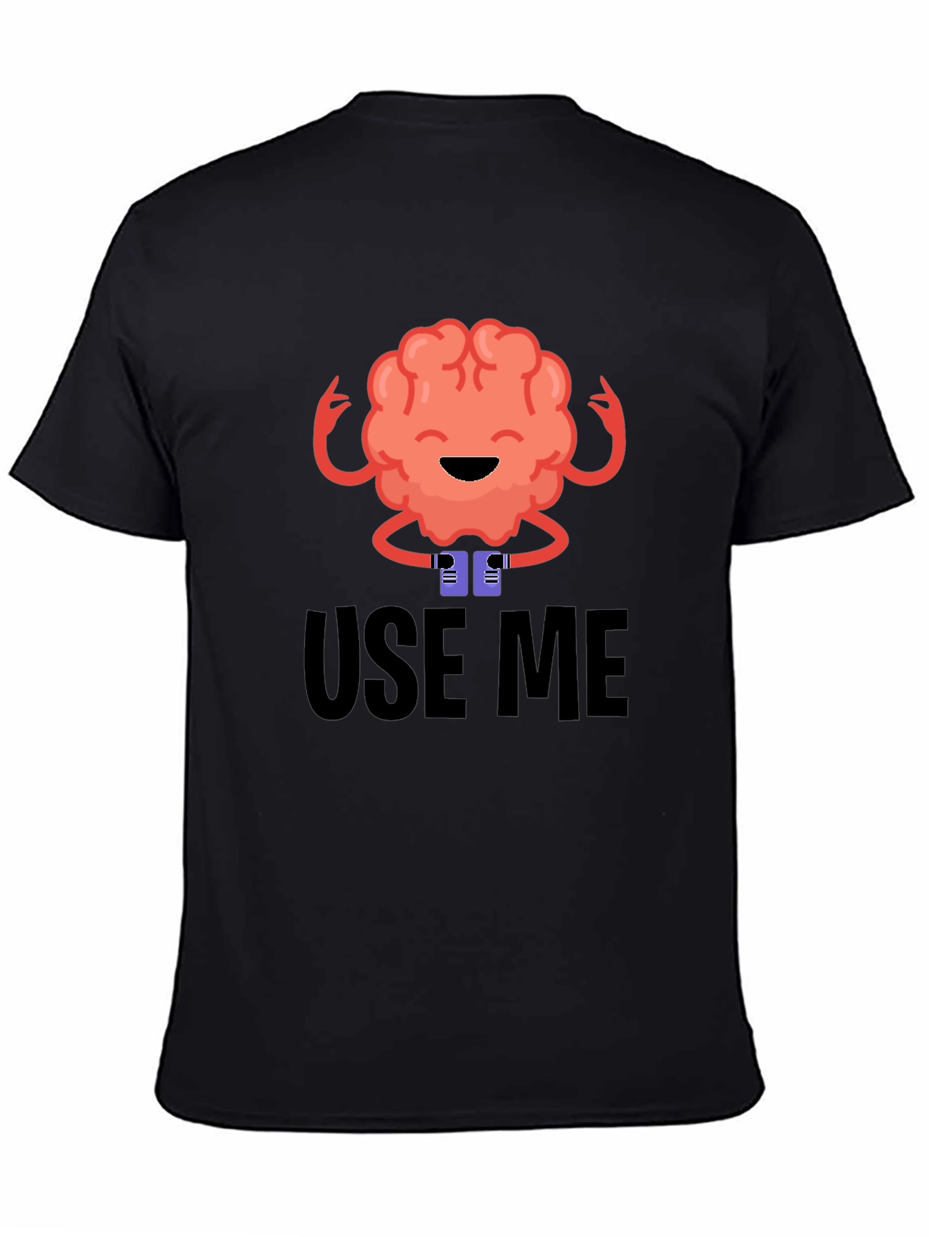 Use Me Brain Graphic Tee - Black Cotton T-Shirt