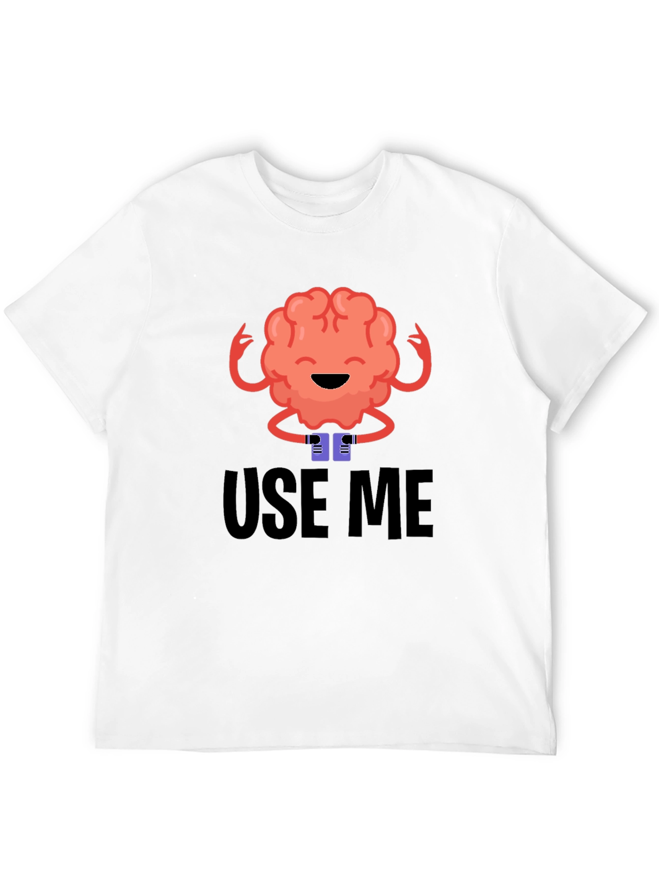 Use Me Brain Graphic Tee - Black Cotton T-Shirt