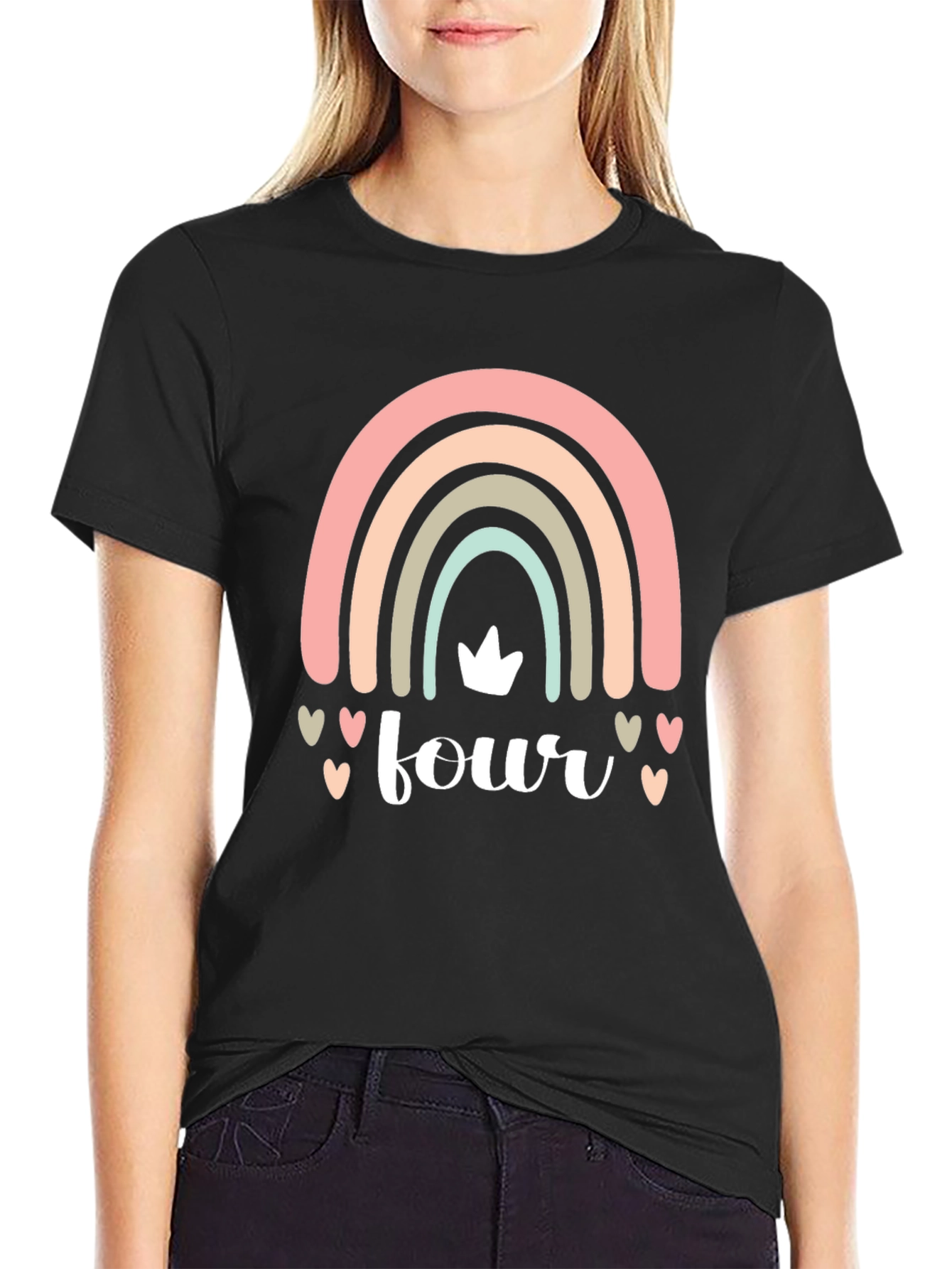 Rainbow Four Birthday Party Shirt