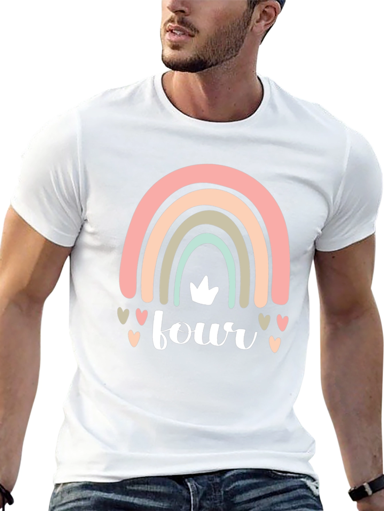 Rainbow Four Birthday Party Shirt