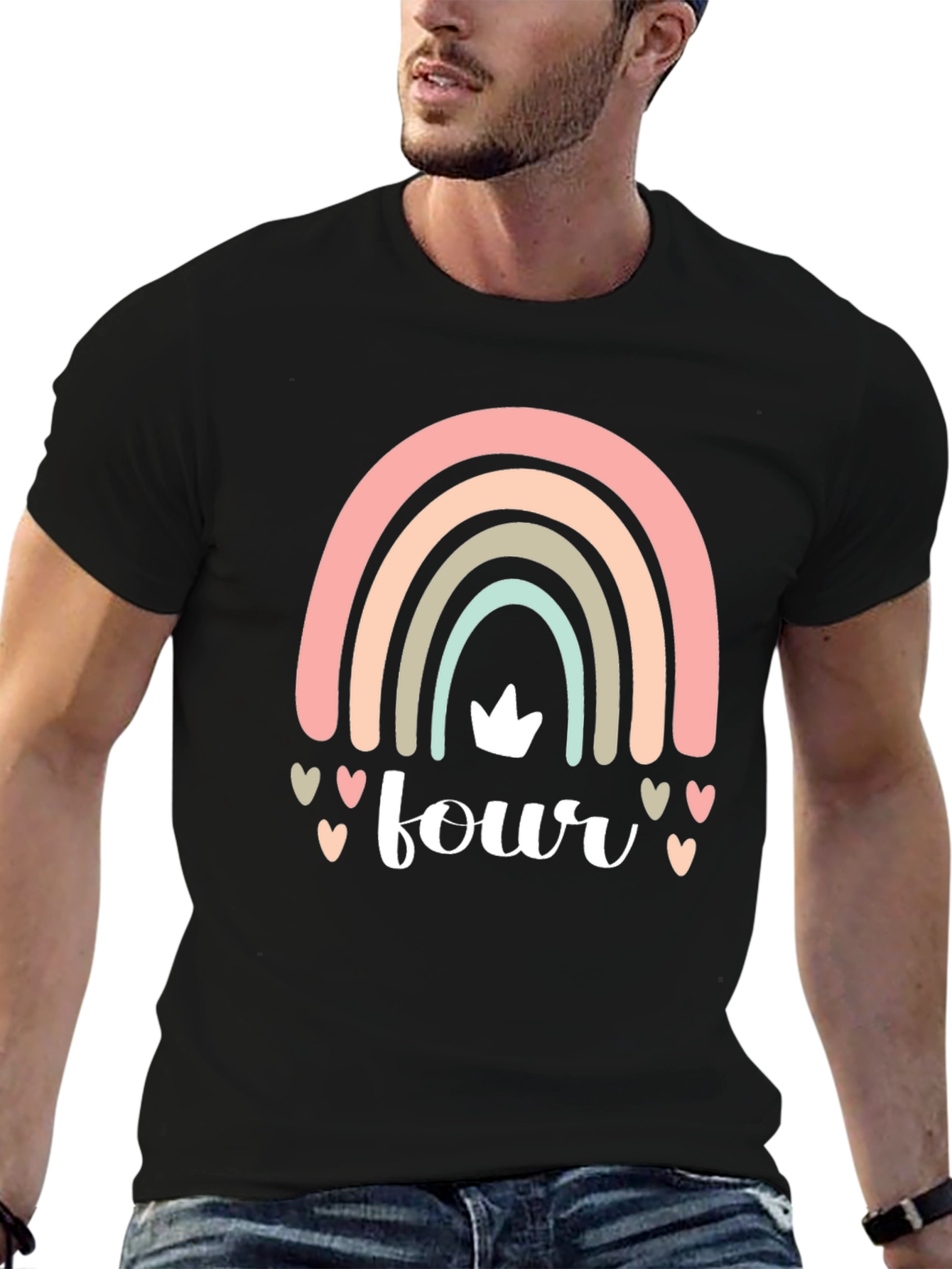 Rainbow Four Birthday Party Shirt
