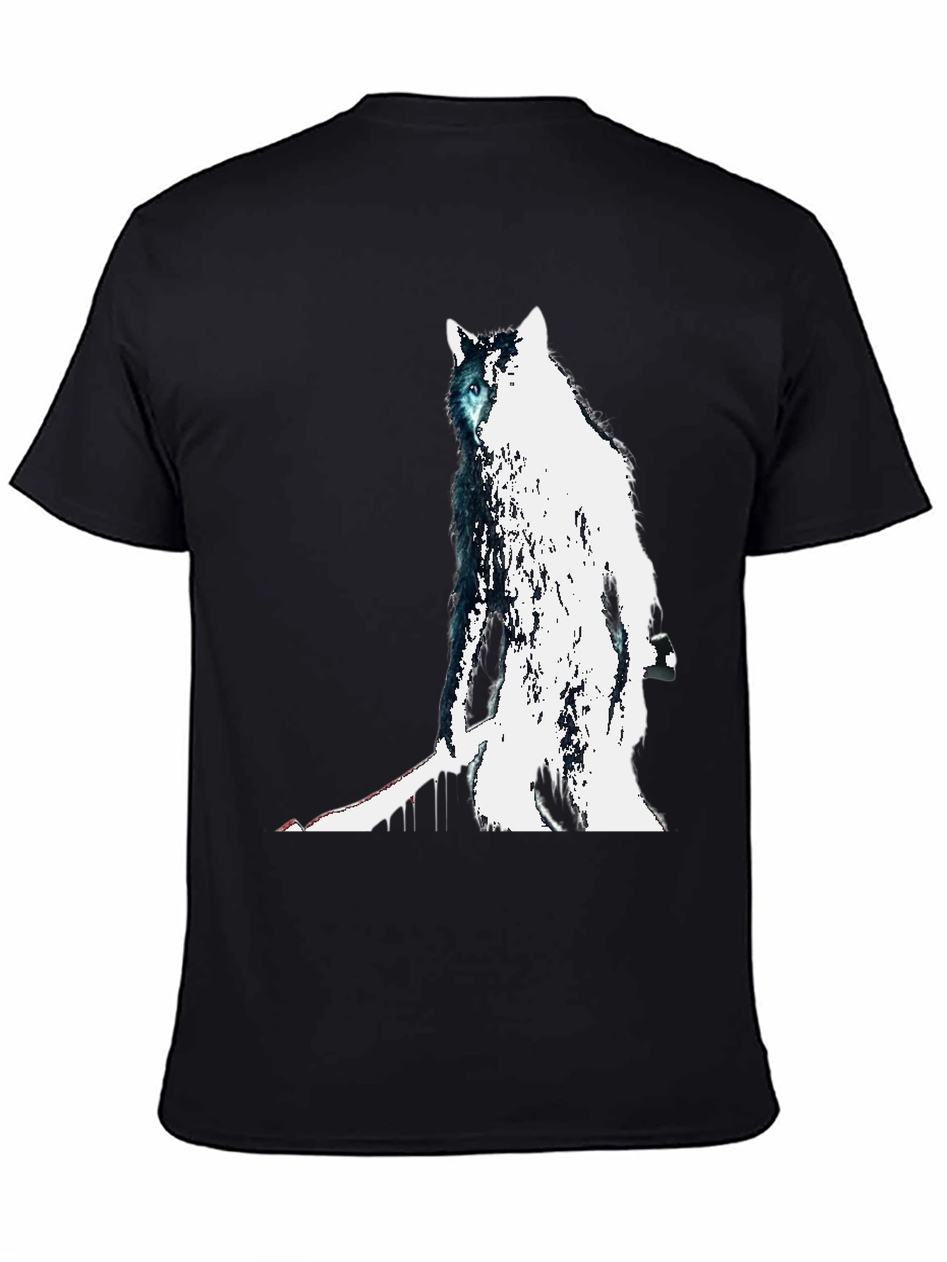 Wolf Graphic Print Tee - Mens Black T-Shirt
