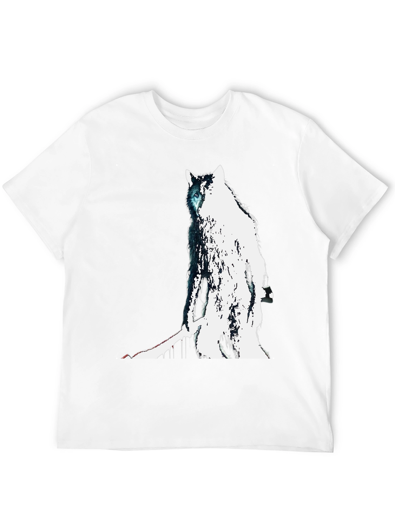 Wolf Graphic Print Tee - Mens Black T-Shirt