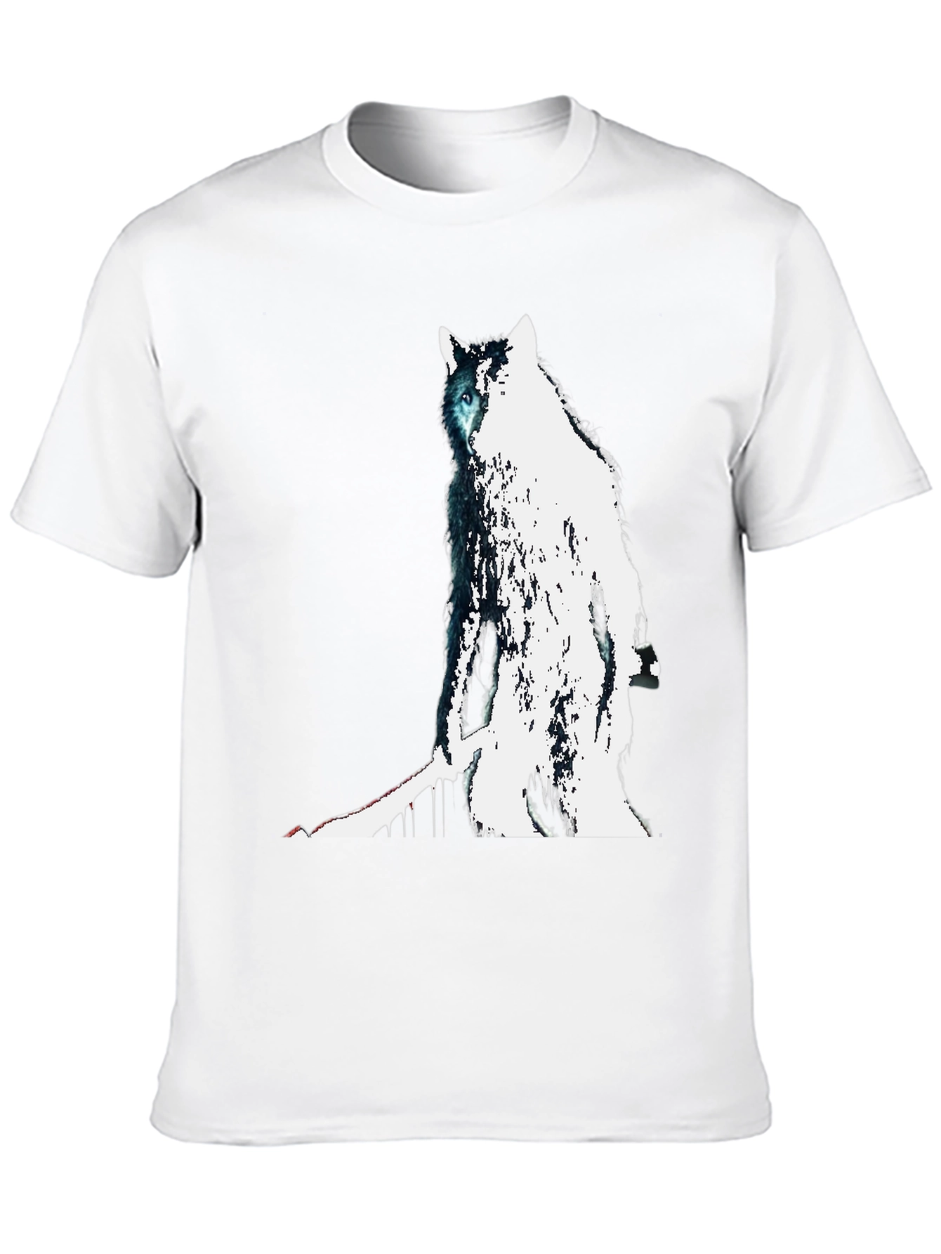 Wolf Graphic Print Tee - Mens Black T-Shirt