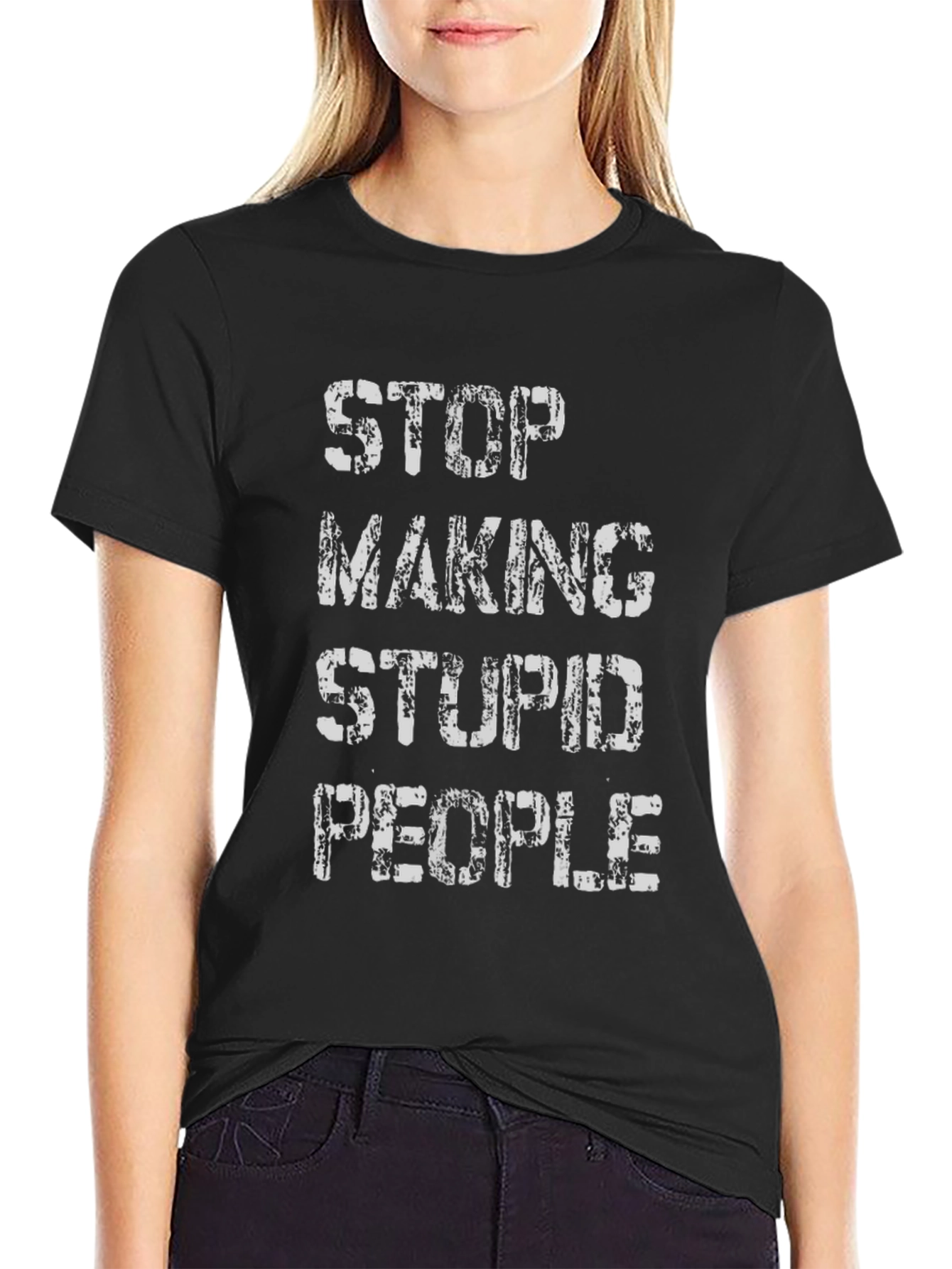 Stop Making Stupid People Graphic Tee - Black