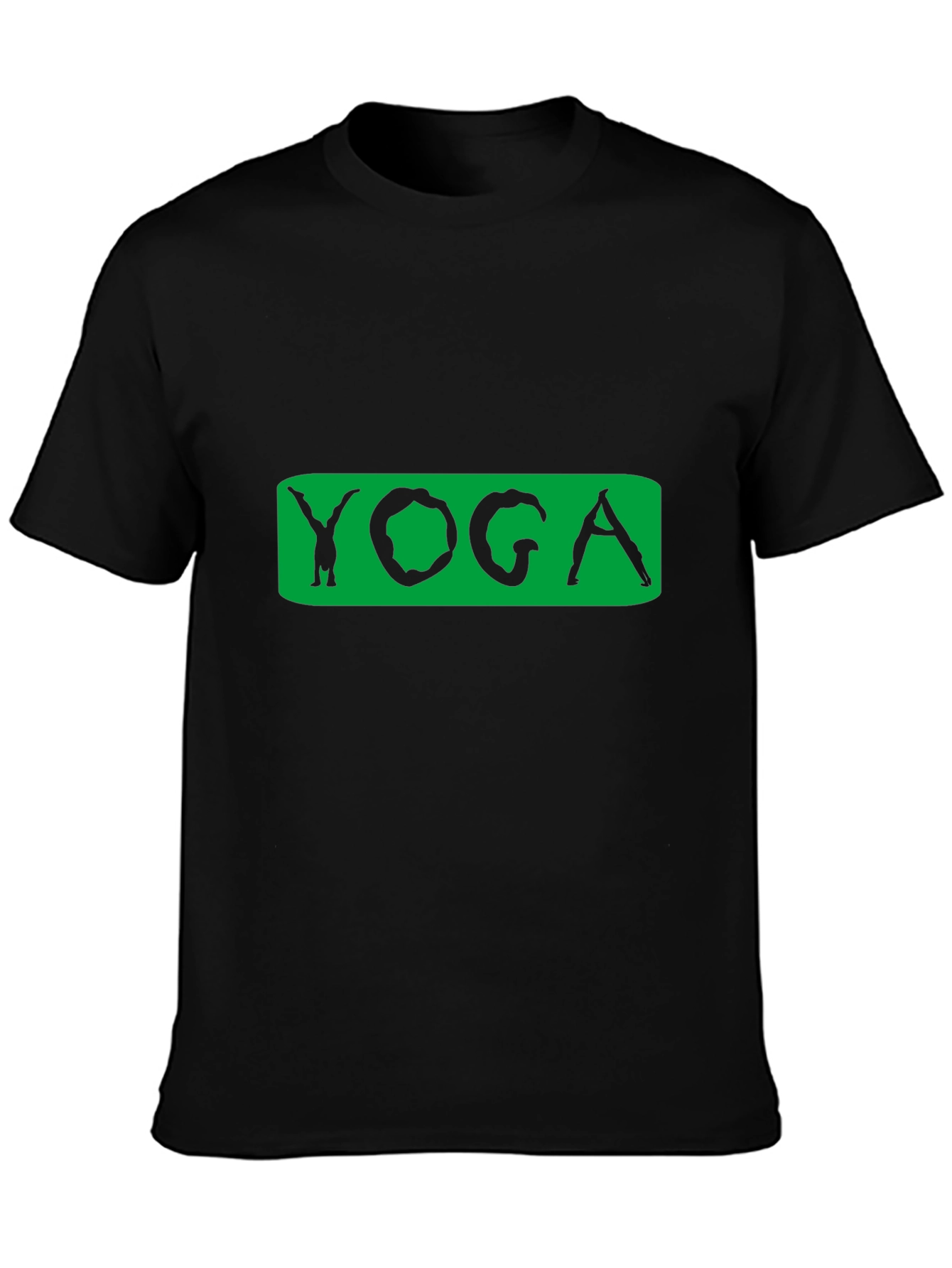 Yoga Pose Graphic Tee - Black Cotton Blend