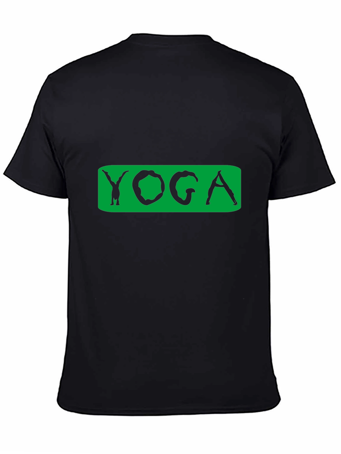 Yoga Pose Graphic Tee - Black Cotton Blend