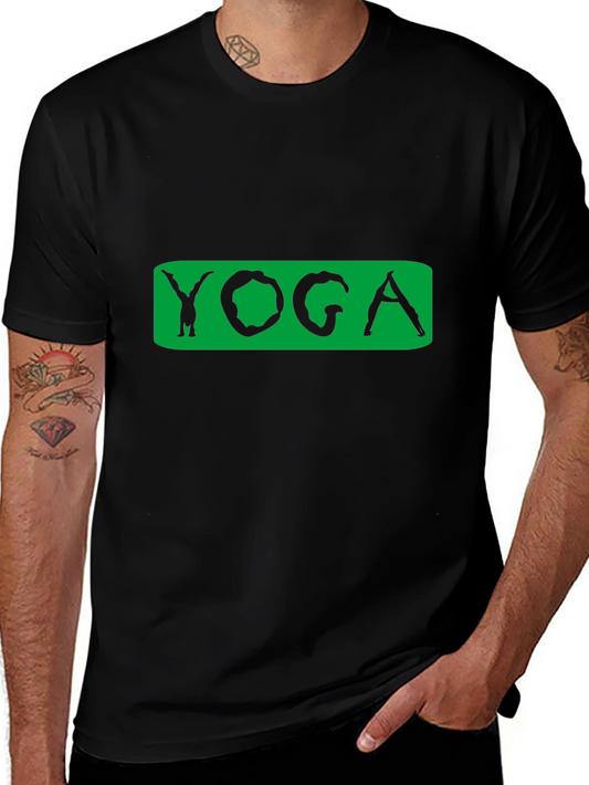 Yoga Pose Graphic Tee - Black Cotton Blend