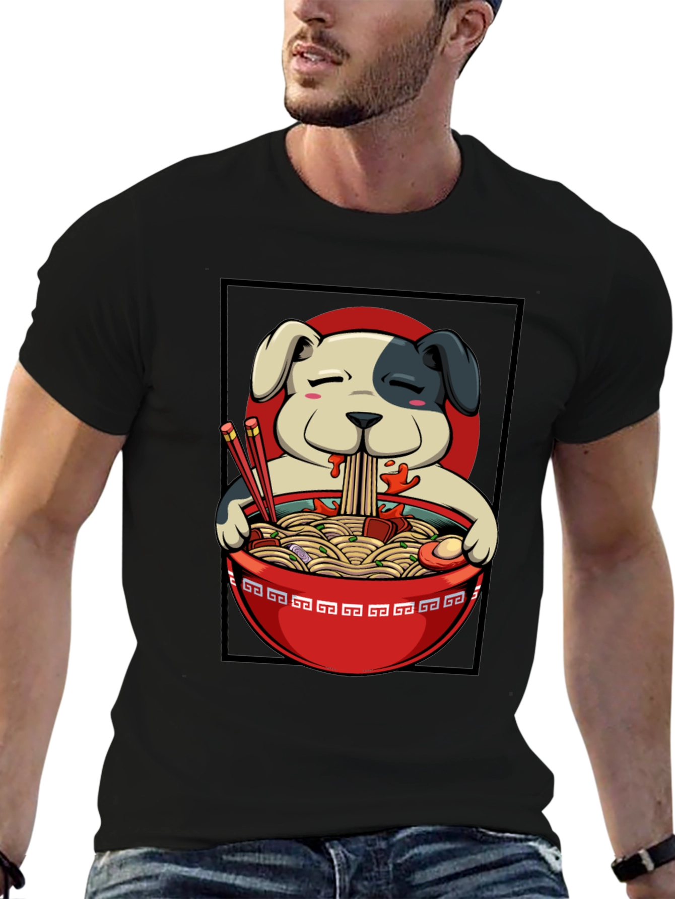 Ramen Dog T-Shirt - Cute Anime Style Tee