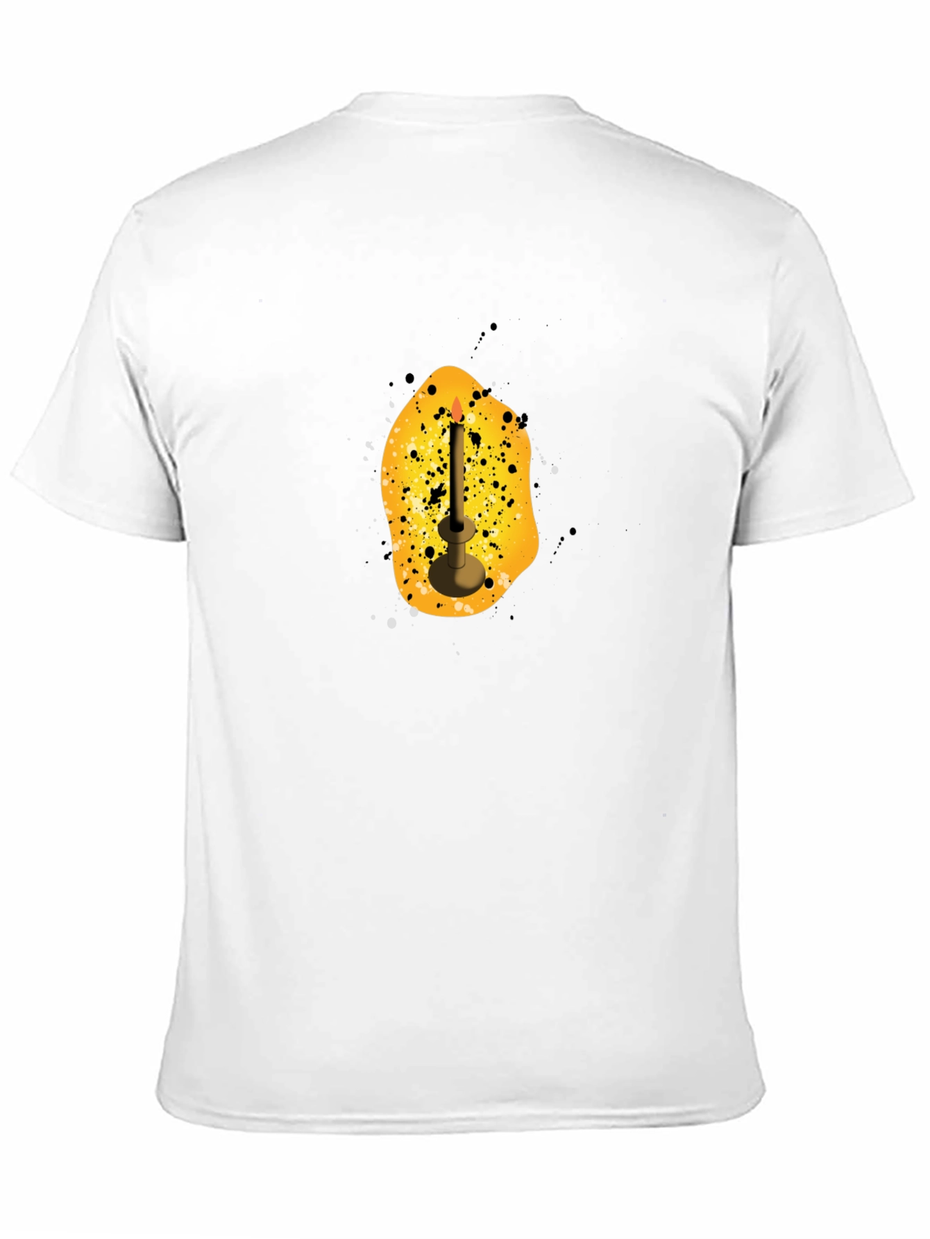 Mens Black T-Shirt with Candle Graphic