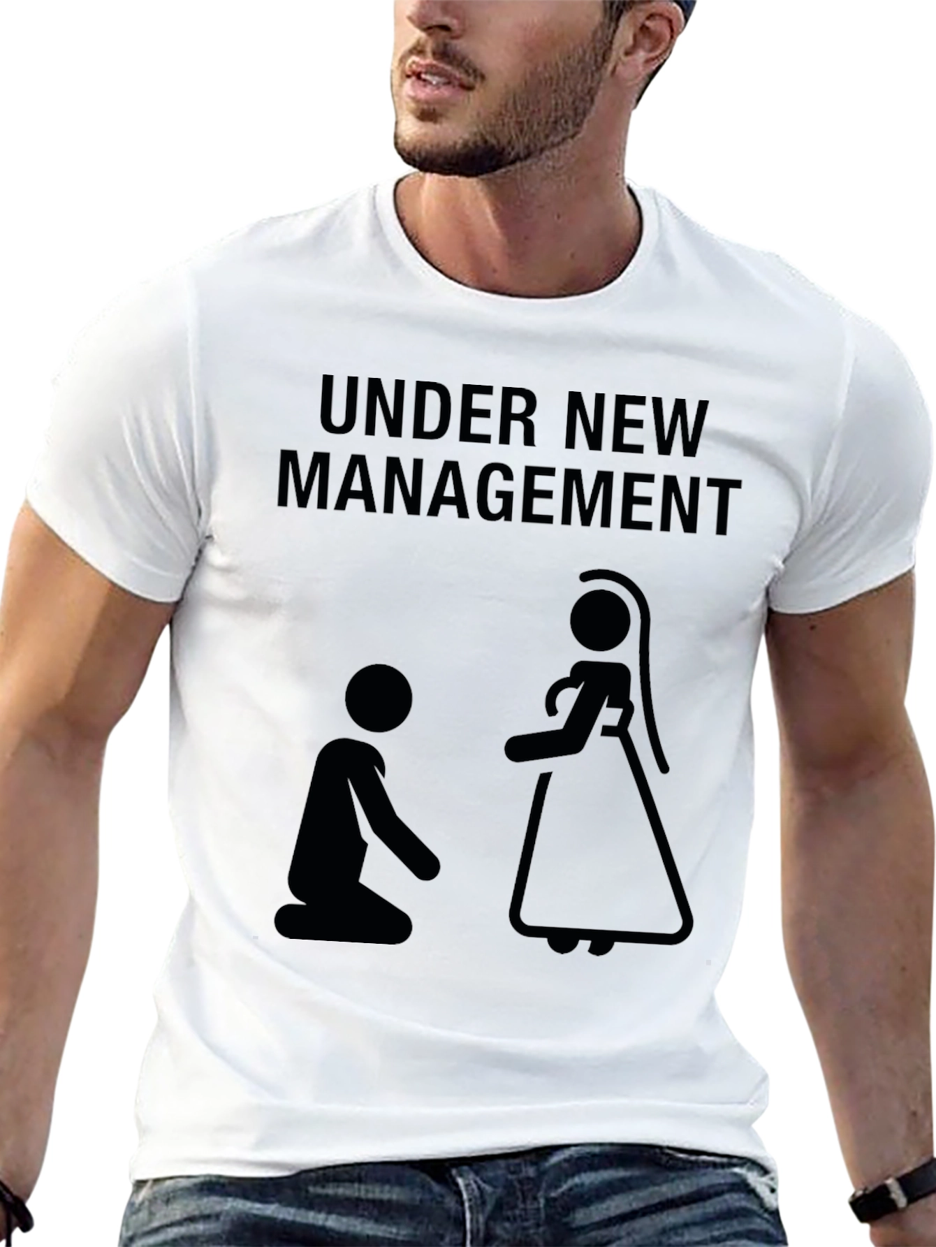 Under New Management T-Shirt: Funny Wedding Novelty Tee