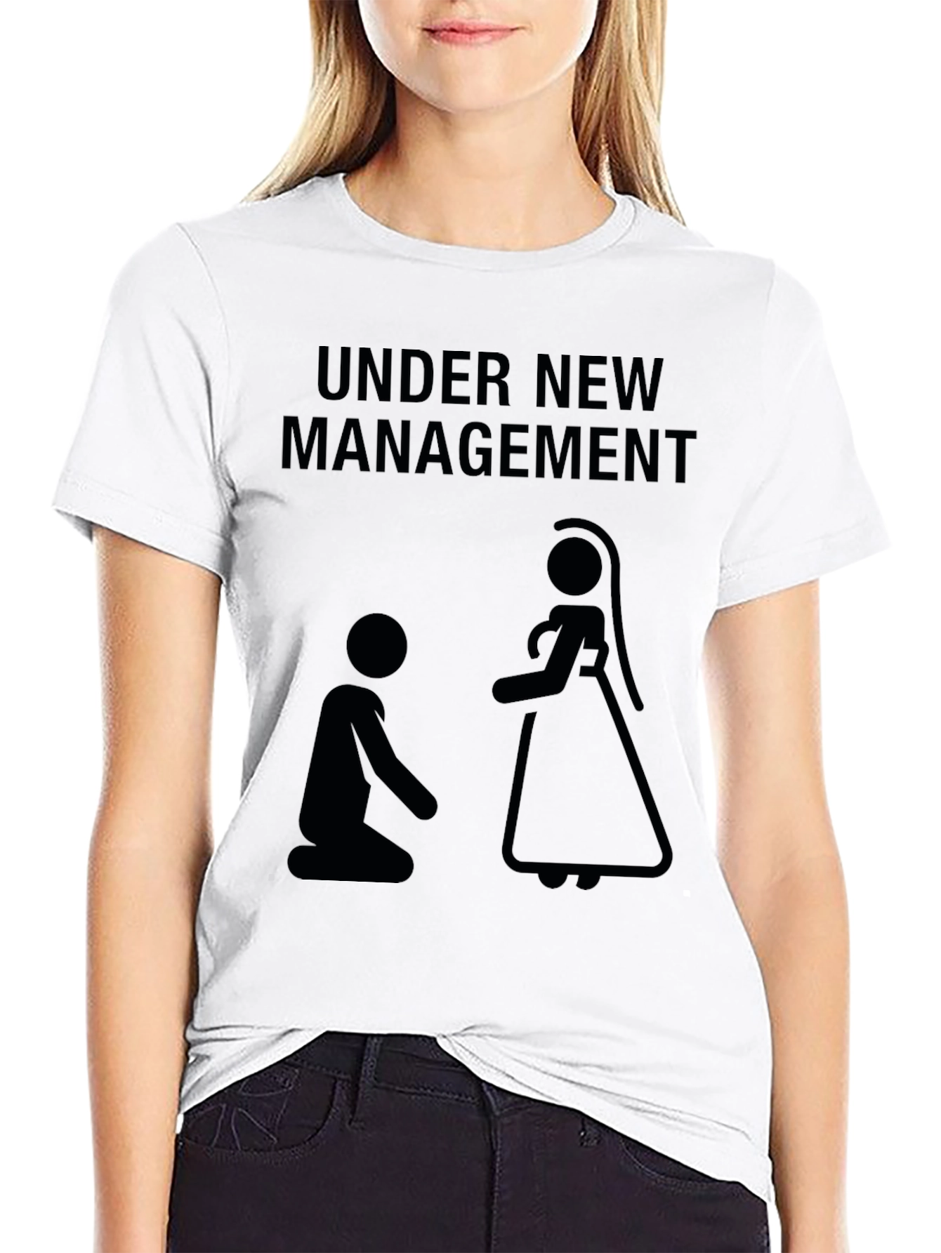 Under New Management T-Shirt: Funny Wedding Novelty Tee