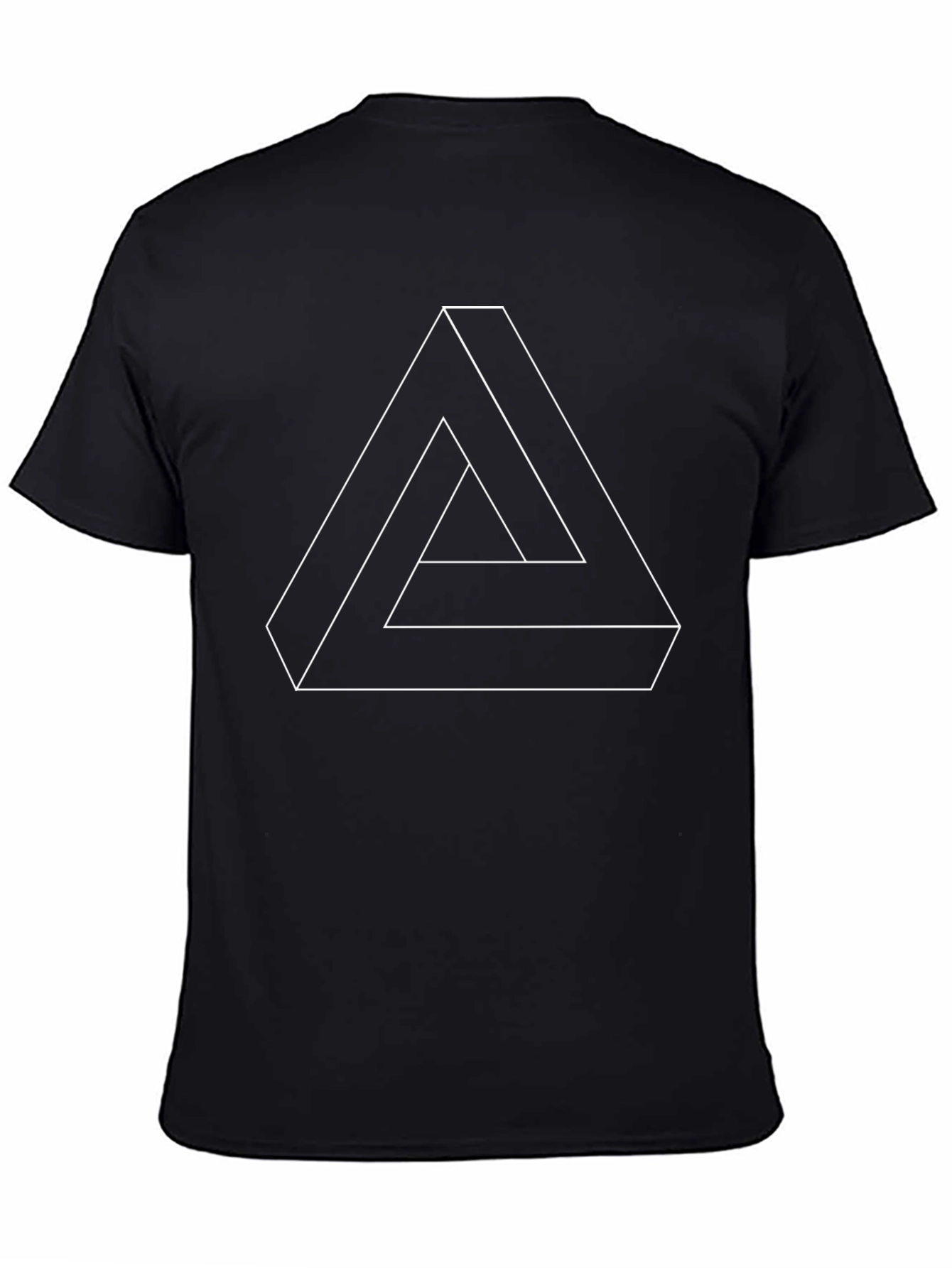 Impossible Triangle Graphic Tee - Black Cotton Casual Shirt