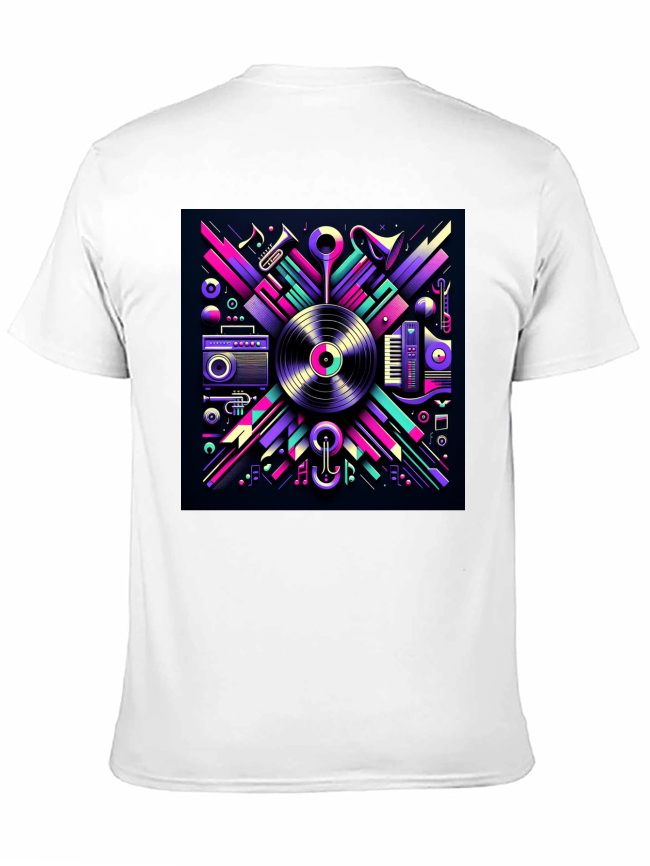 Vibrant Music Art Black T-Shirt