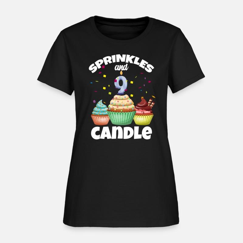 9 Sprinkles Candle Cupcake Confetti Kid 9th