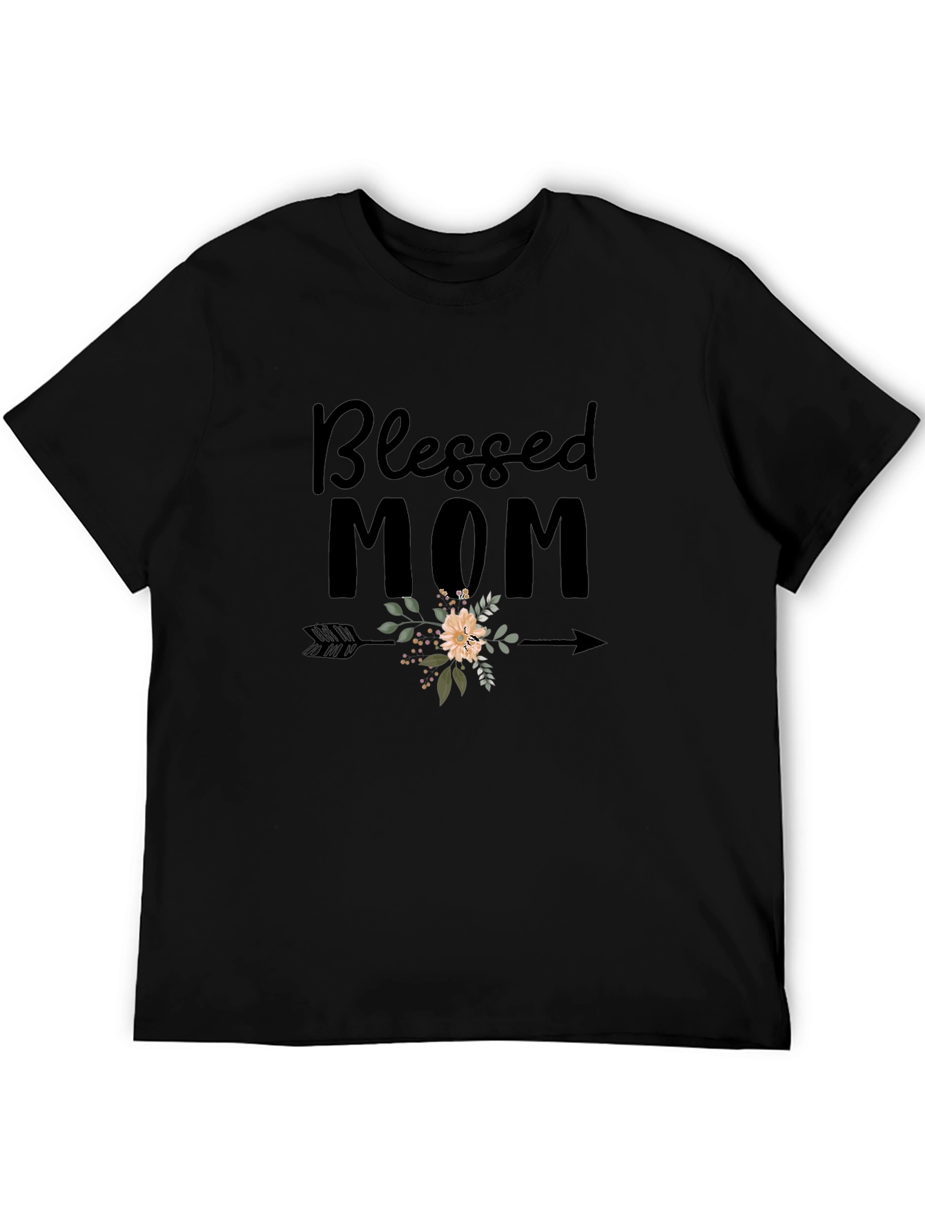 Blessed Mom Graphic T-Shirt - Trendy Womens Top