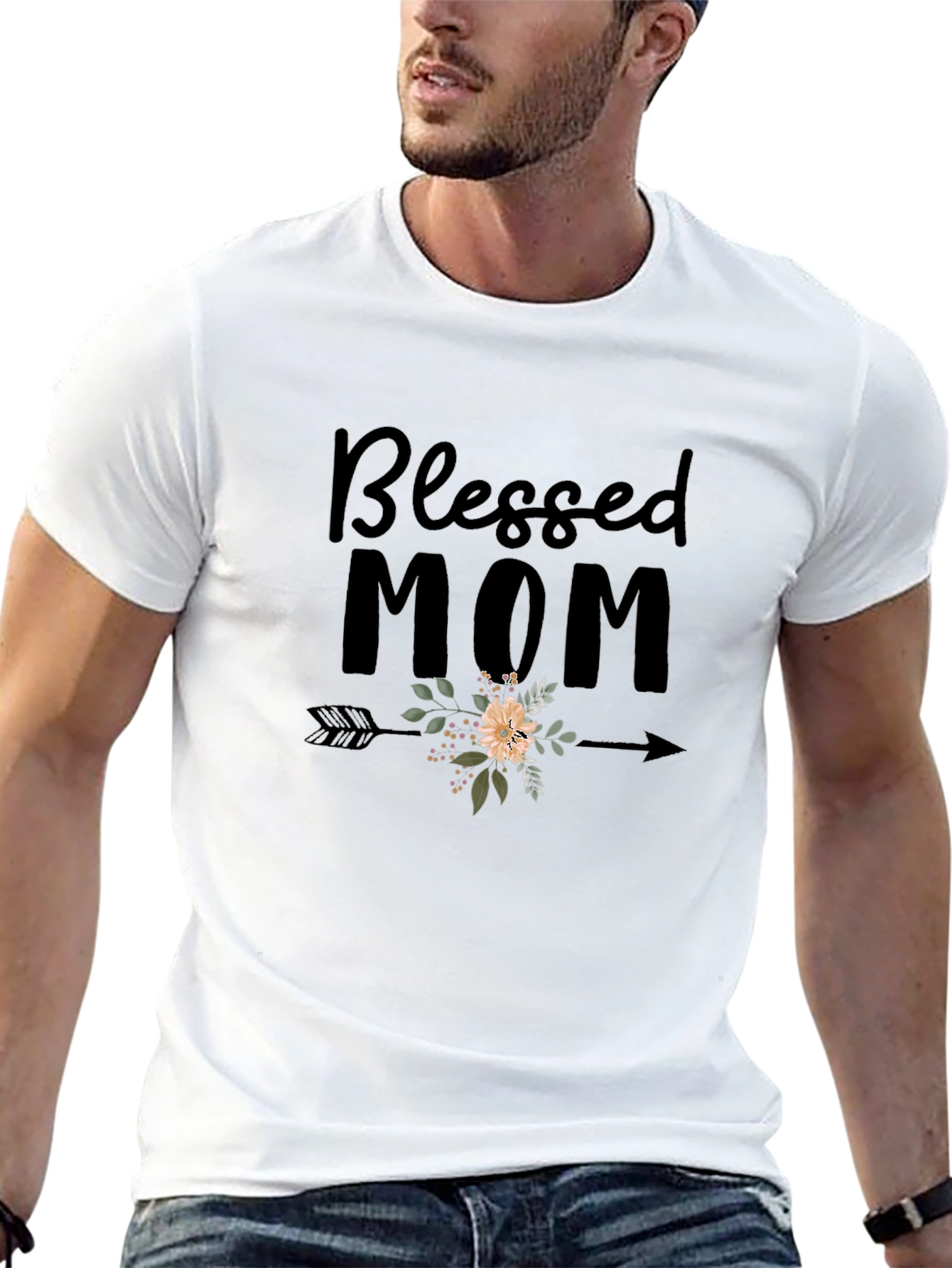 Blessed Mom Graphic T-Shirt - Trendy Womens Top