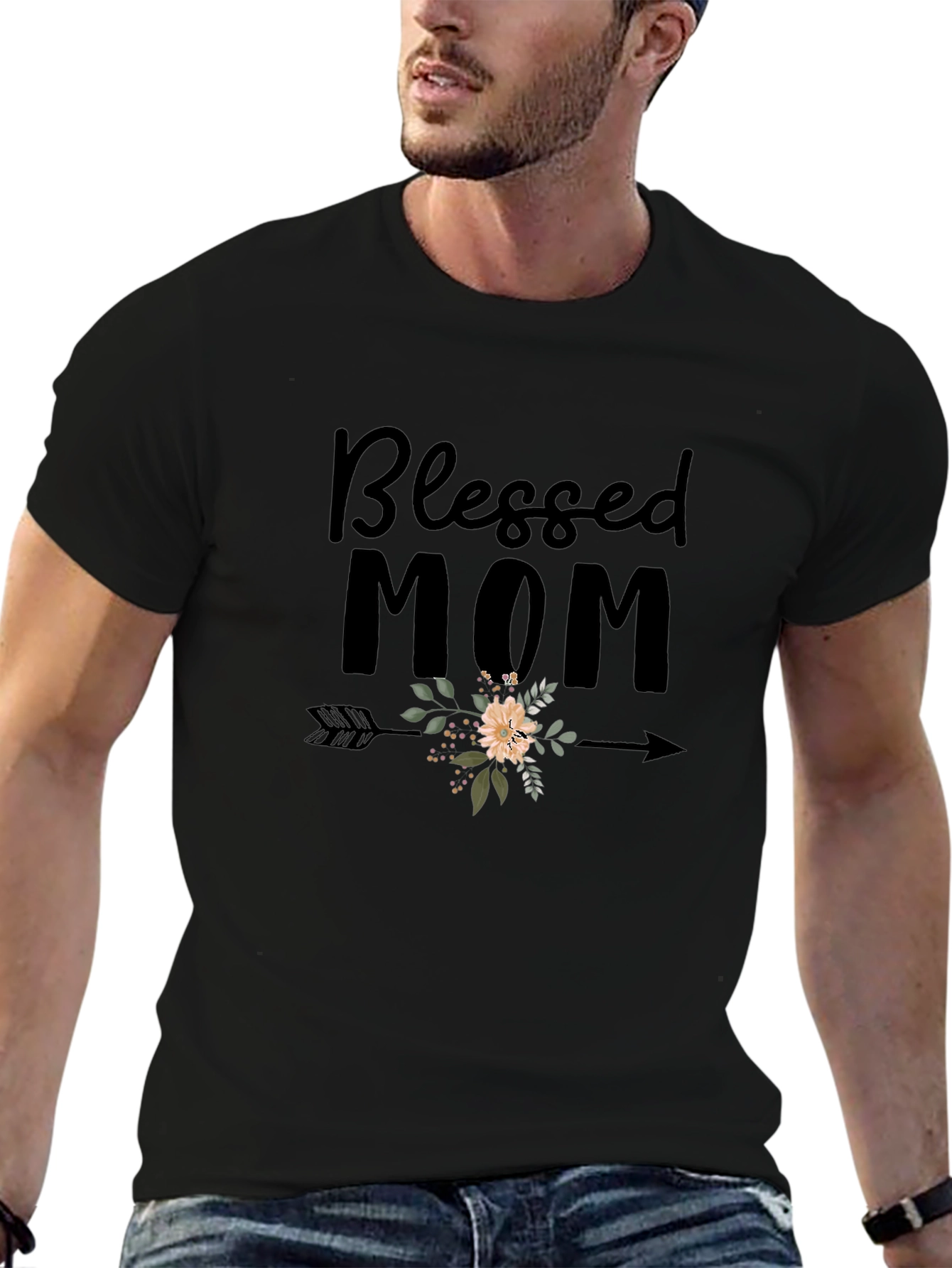 Blessed Mom Graphic T-Shirt - Trendy Womens Top