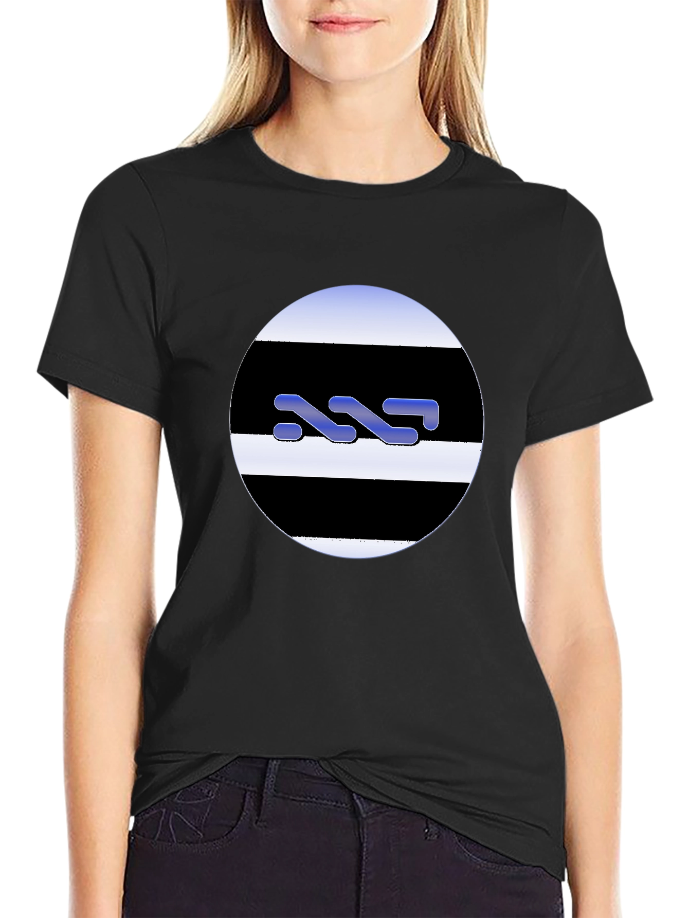 Modern Graphic Tee - Striped Circle Design