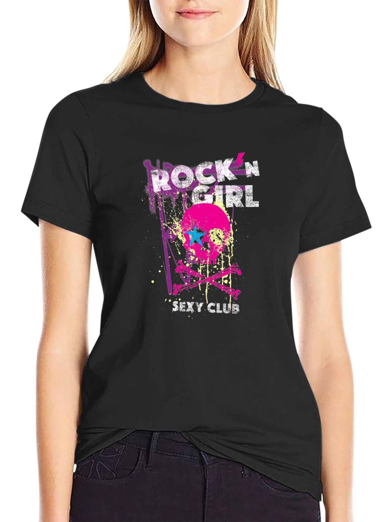 Rockn Girl Graphic Tee - Skull & Crossbones
