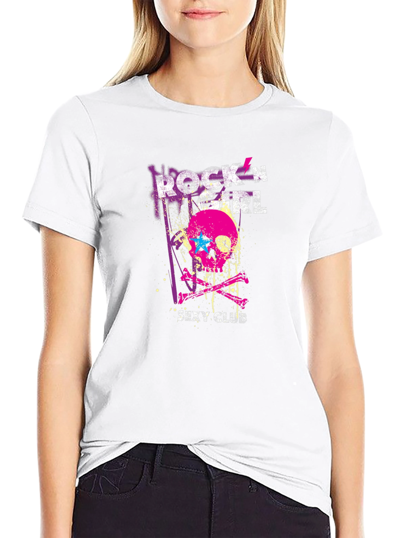 Rockn Girl Graphic Tee - Skull & Crossbones