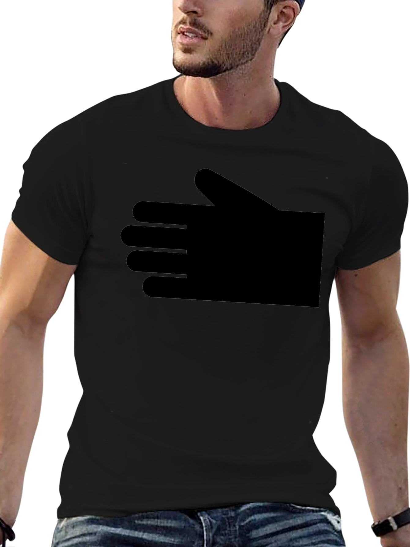 Mens Black Graphic T-Shirt - Hand Design