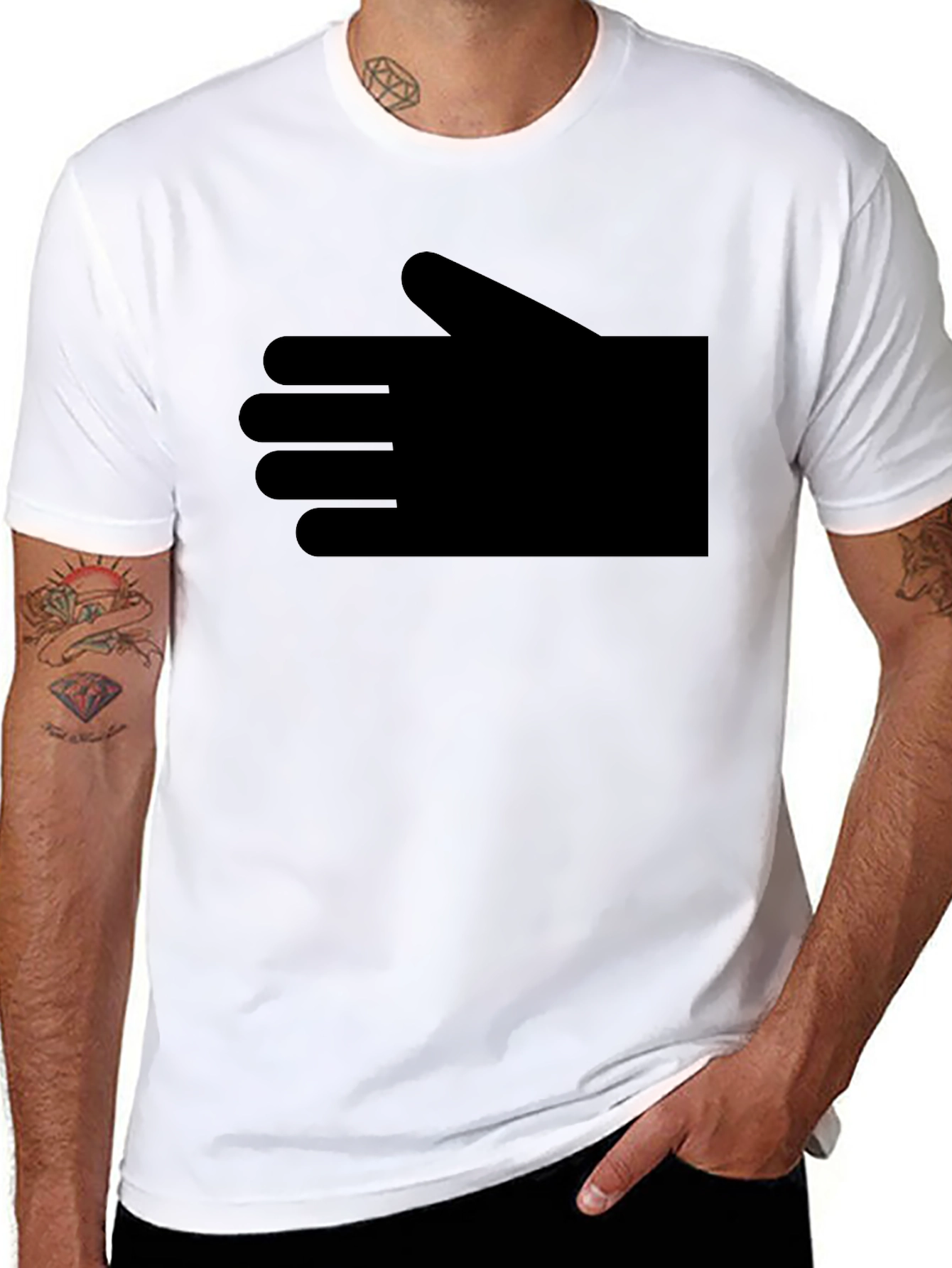 Mens Black Graphic T-Shirt - Hand Design