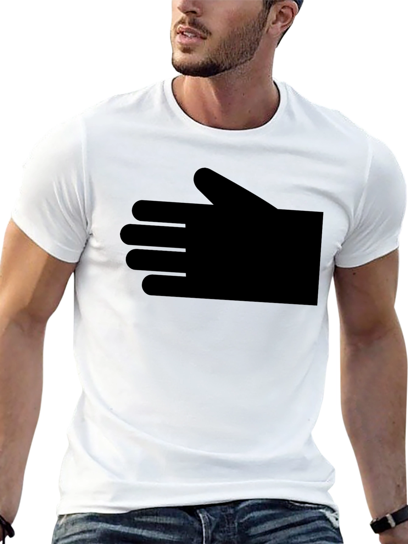 Mens Black Graphic T-Shirt - Hand Design