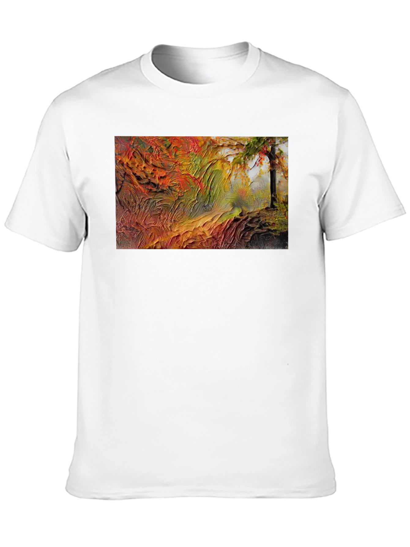 Textured Autumn Landscape Black T-Shirt