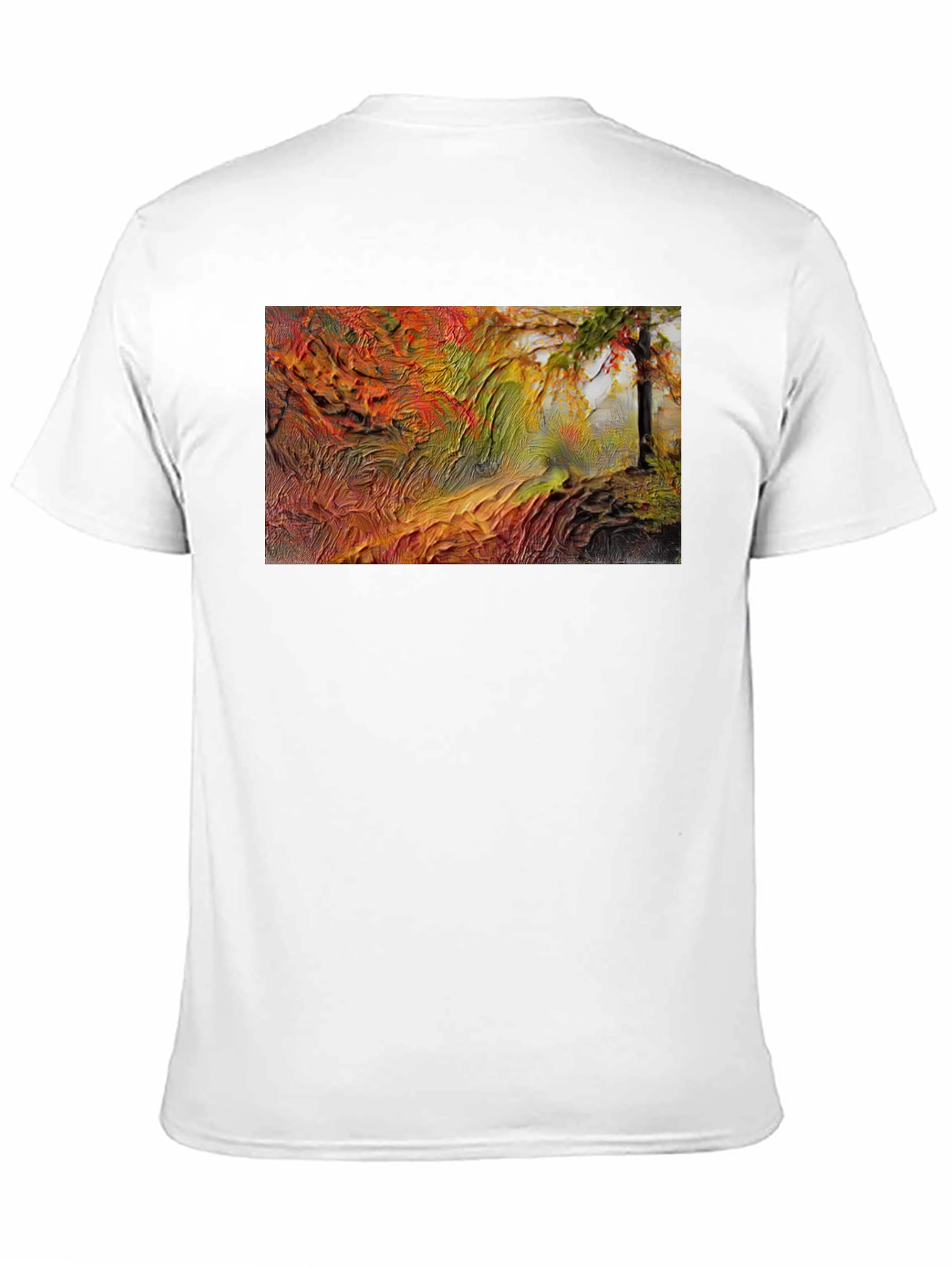 Textured Autumn Landscape Black T-Shirt
