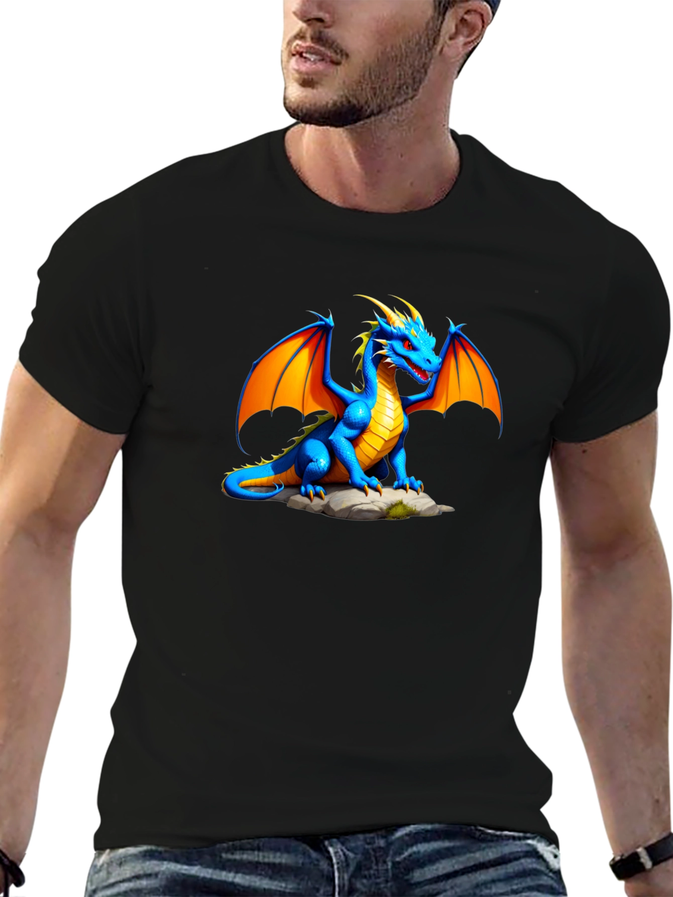 Blue Dragon Graphic Tee - Fantasy T-Shirt