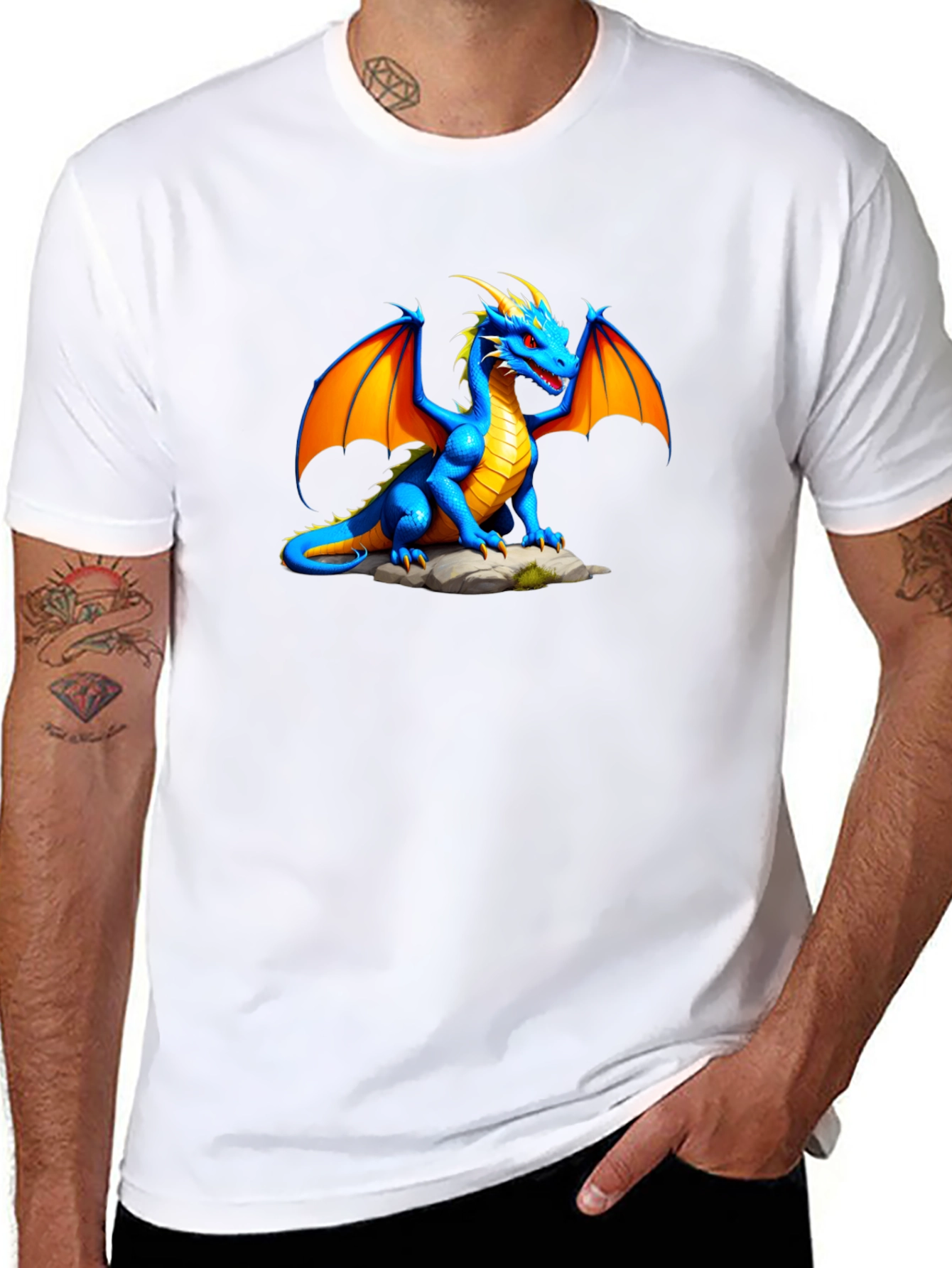 Blue Dragon Graphic Tee - Fantasy T-Shirt