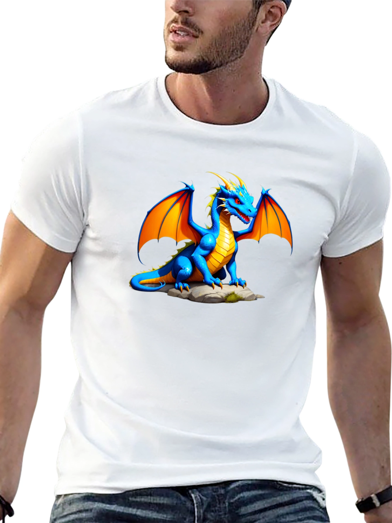 Blue Dragon Graphic Tee - Fantasy T-Shirt