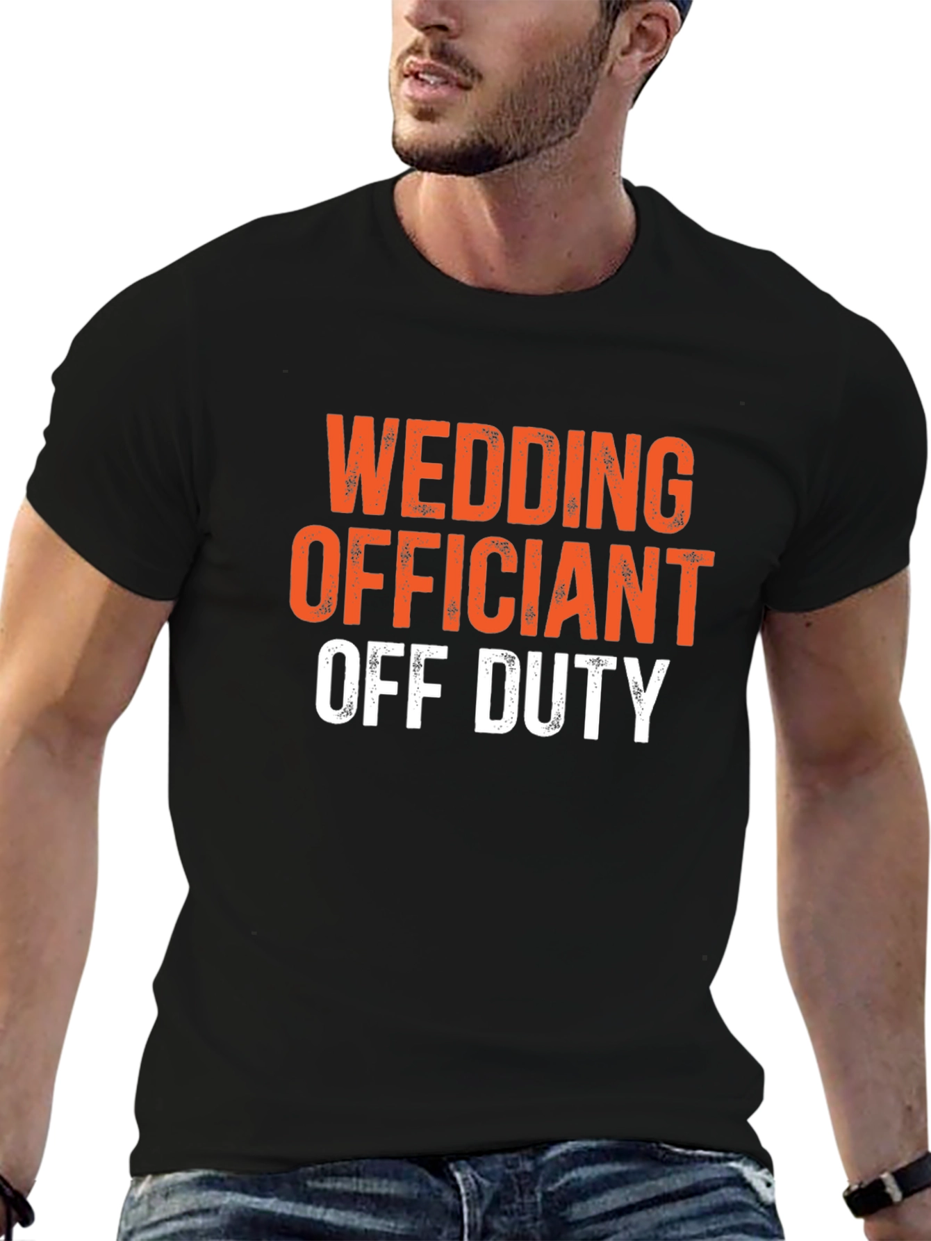Wedding Officiant Off Duty Black Graphic T-Shirt