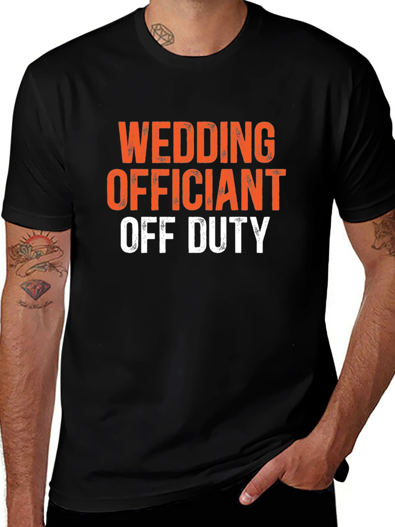 Wedding Officiant Off Duty Black Graphic T-Shirt