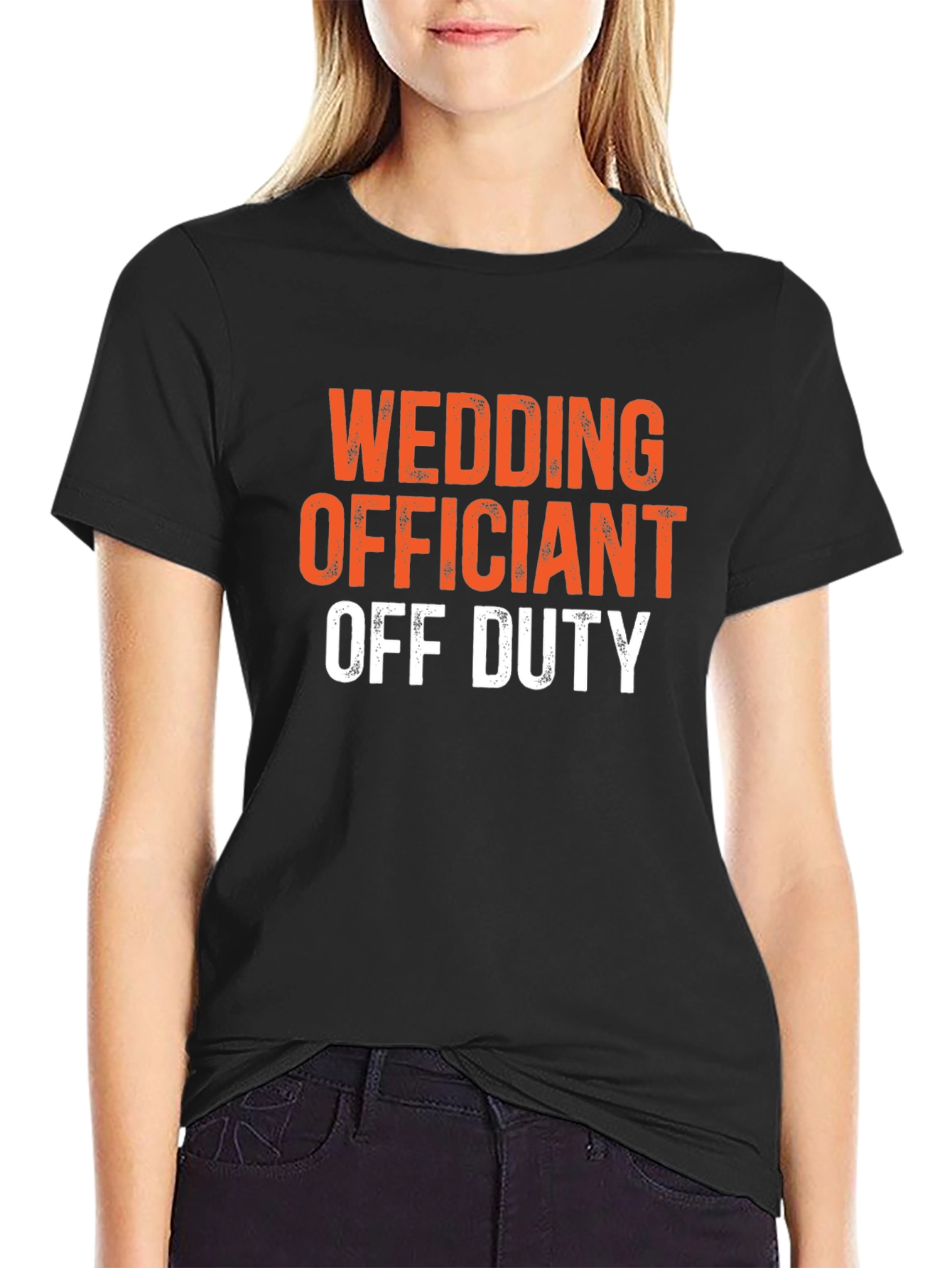 Wedding Officiant Off Duty Black Graphic T-Shirt
